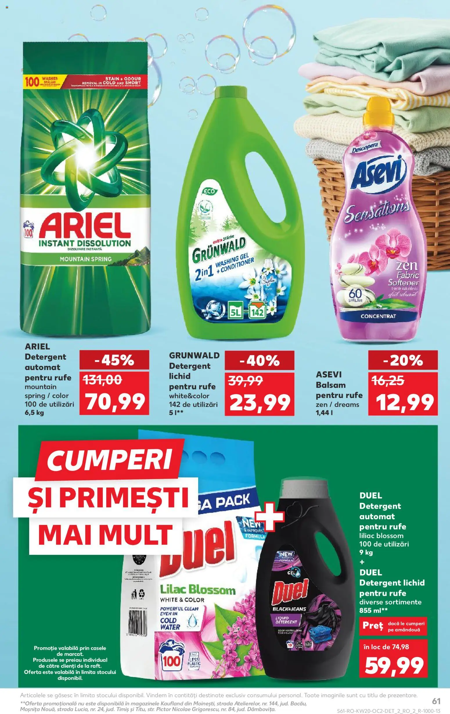 Noul catalog Kaufland – valabil de la 13.05.2026 | Pagină: 61 | Produse: Pomelo, Kedi Ödül Oyuncakları, Yorgan, Detergent