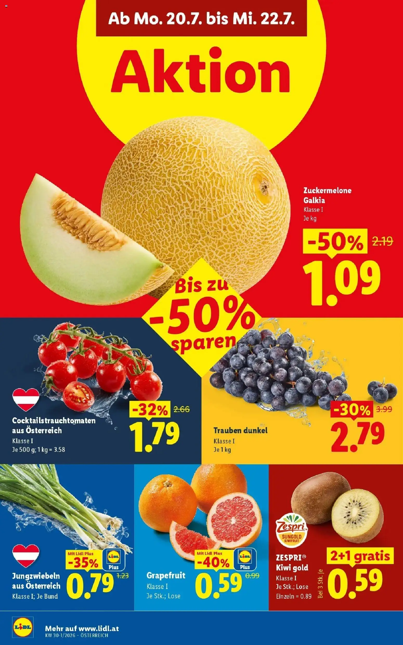 Lidl Flugblatt - Wien, Langenzersdorf, Zwettl gültig ab 16.07.2026 | Seite: 39 | Produkte: Kiwi, Grapefruit