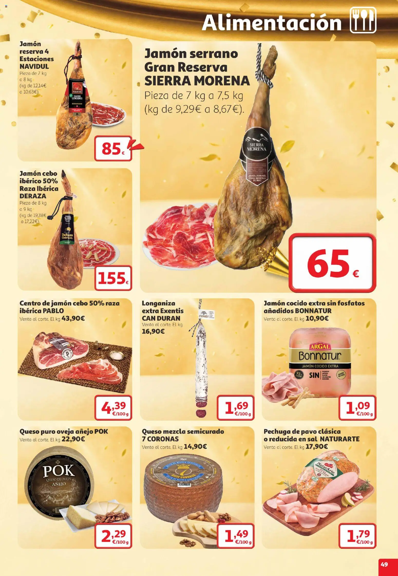 Alcampo folleto Telde │ válido desde el 22/10/2026 | Página: 49 | Productos: Jamón serrano, Queso, Sal, Pavo