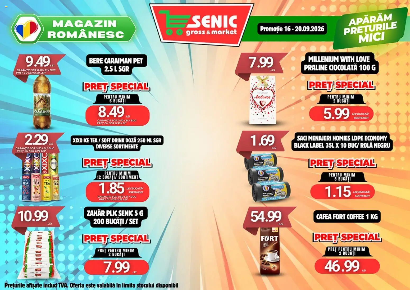 Noul catalog Senic – valabil de la 14.09.2026 | Pagină: 6 | Produse: Saci menajeri, Mici, Praline, Black