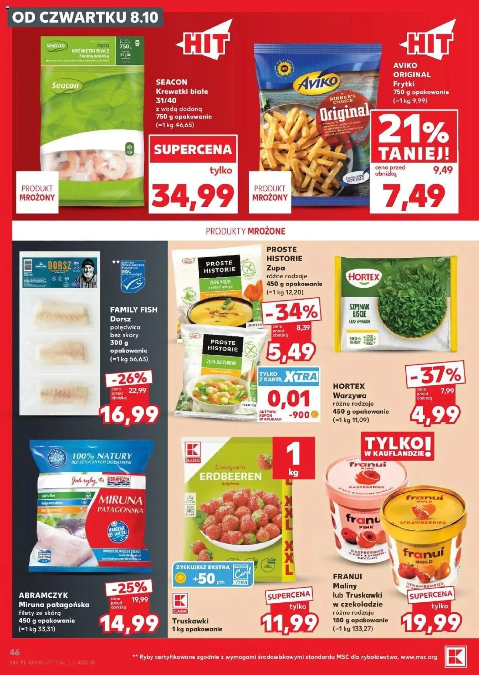 Kaufland aktualna gazetka od 08.10.2026 - od jutra PDF | Strona: 46 | Produkty: Szpinak, Ryby, Truskawki, Frytki
