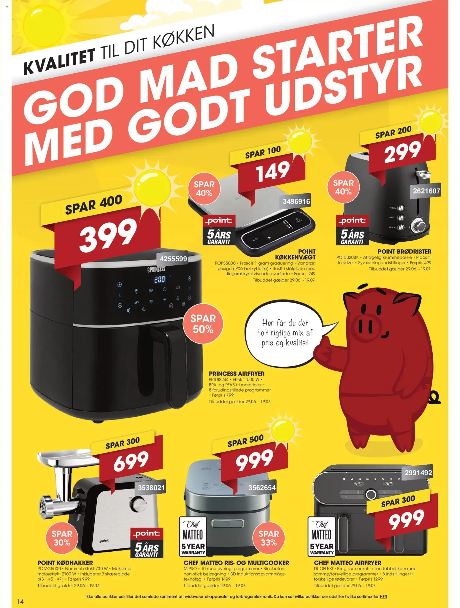 Punkt1 tilbudsavis – gyldig fra 29/06/2026 | Side: 14 | Produkter: Ris, Brødrister, Søm, Køkkenvægt