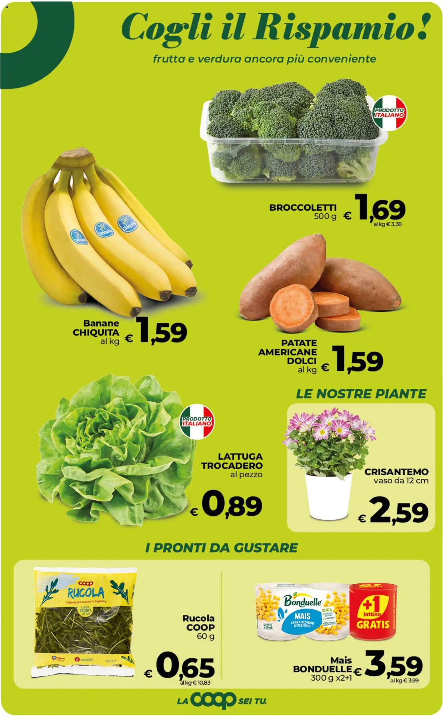 Volantino COOP del 23/10/2026 | Pagina: 11 | Prodotti: Banane, Patate, Dolci, Vaso