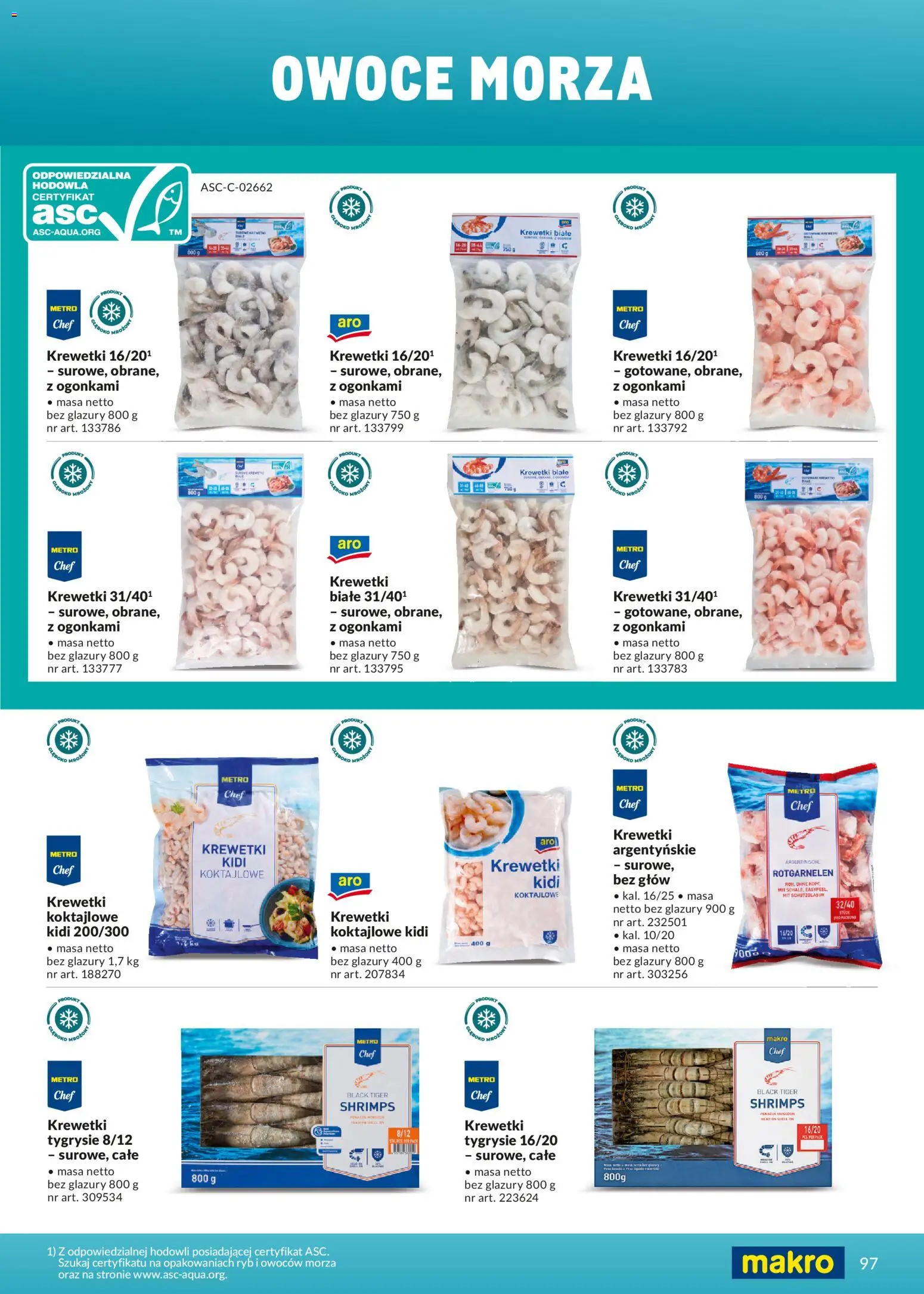 Makro Gazetka - Ultra fresh od 01.03.2026 | Strona: 97 | Produkty: Krewetki, Krewetki białe, Owoce, Owoce morza