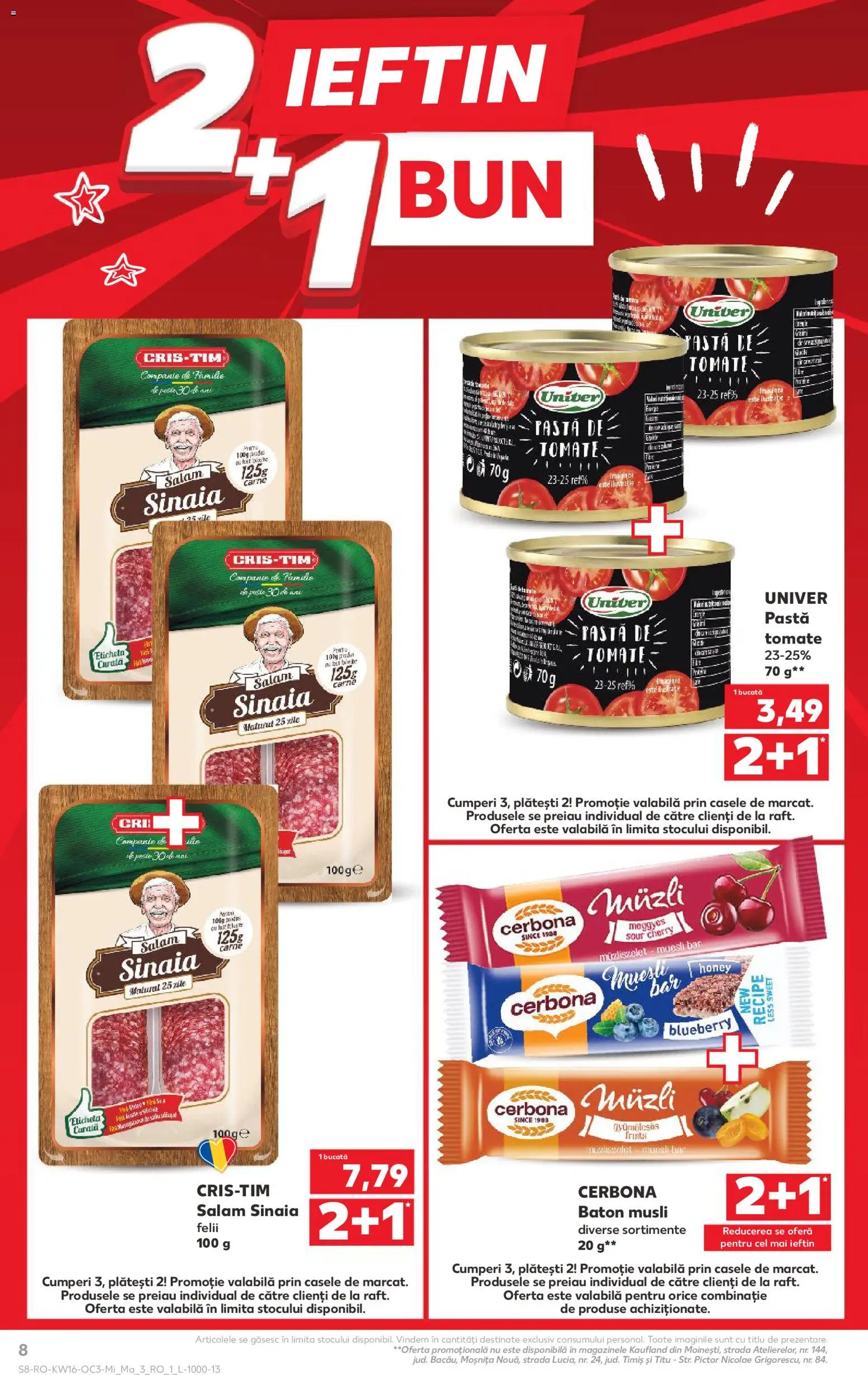 Noul catalog Kaufland – valabil de la 15.04.2026 | Pagină: 8 | Produse: Pastă de tomate, Salam, Paste