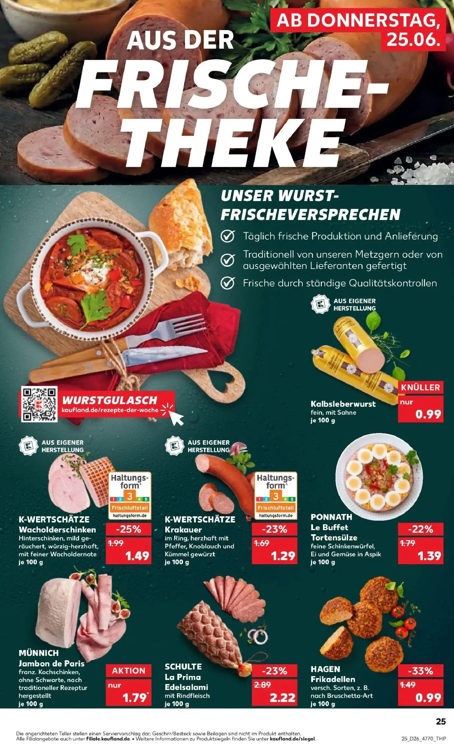 Kaufland Prospekt Aschaffenburg – gültig ab 22.06.2026 | Seite: 34 | Produkte: Theke, Wurst, Knoblauch, Sahne