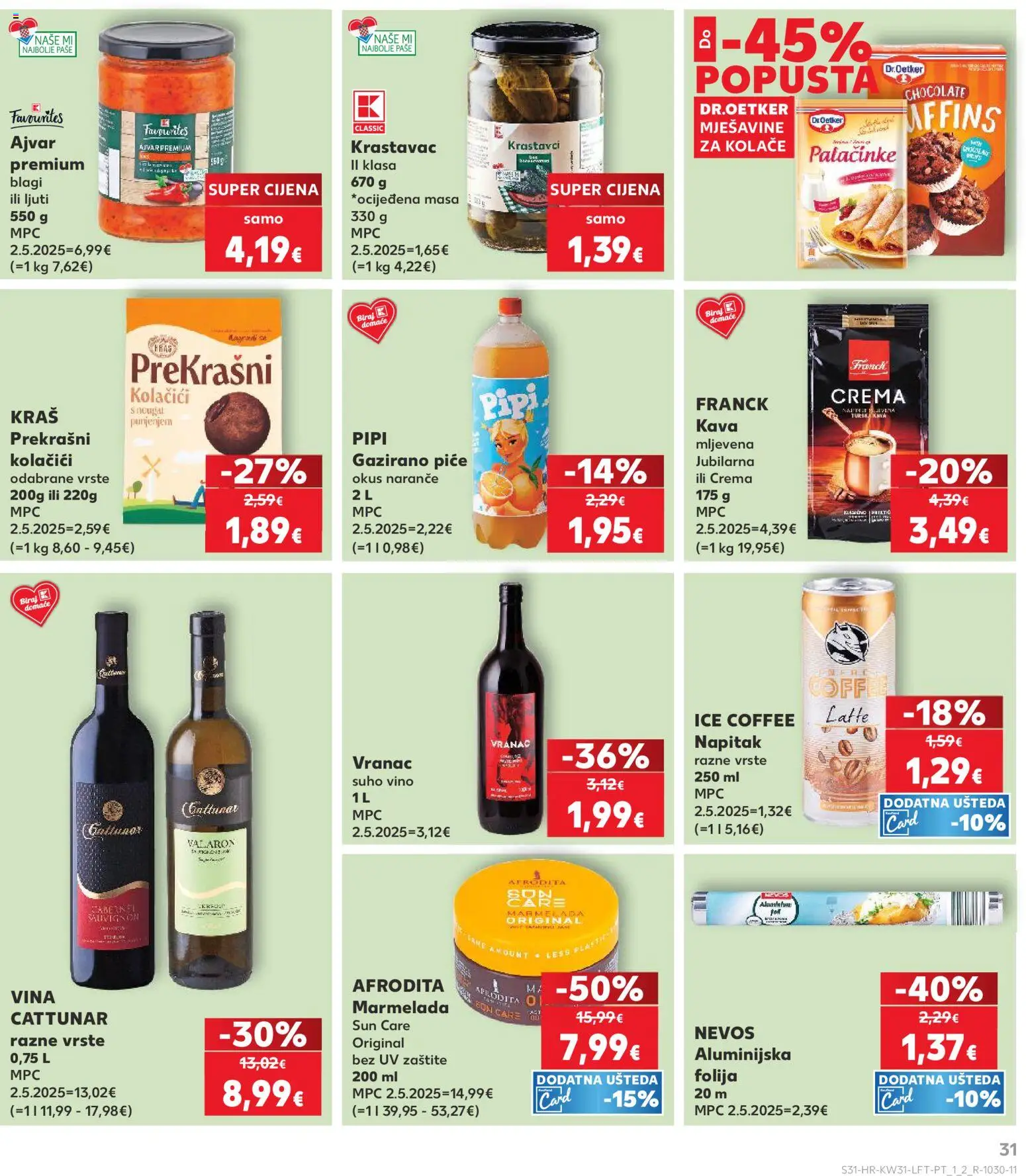 Kaufland katalog | vrijedi od 29.07.2026 | Stranica: 31 | Proizvodi: Marmelada, Kava, Naranče, Ajvar