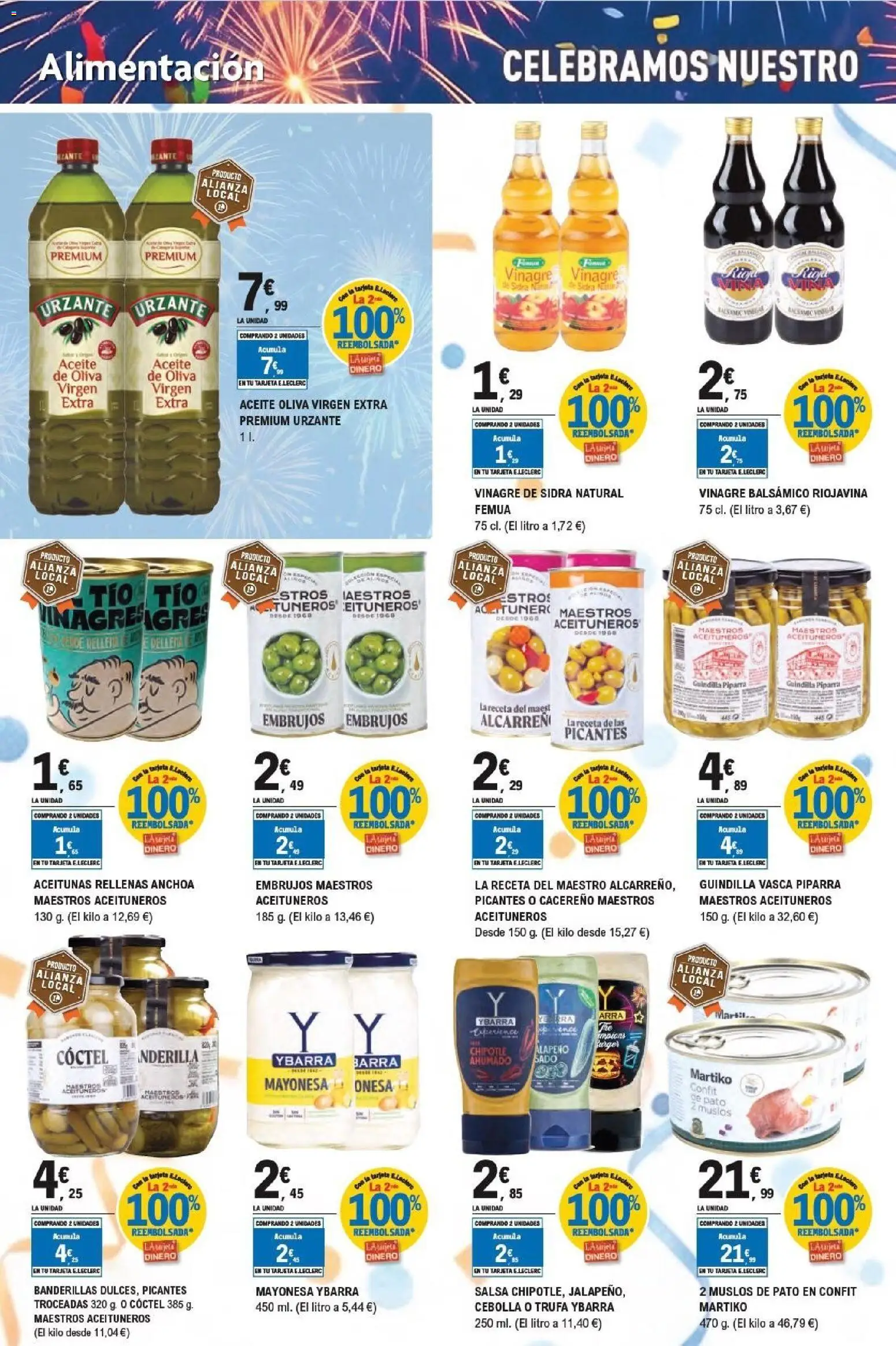 E.Leclerc Aniversario │ válido desde el 13/07/2026 | Página: 2 | Productos: Aceite de oliva, Οθόνη προβολής, Anchoa, Δεξαμενή