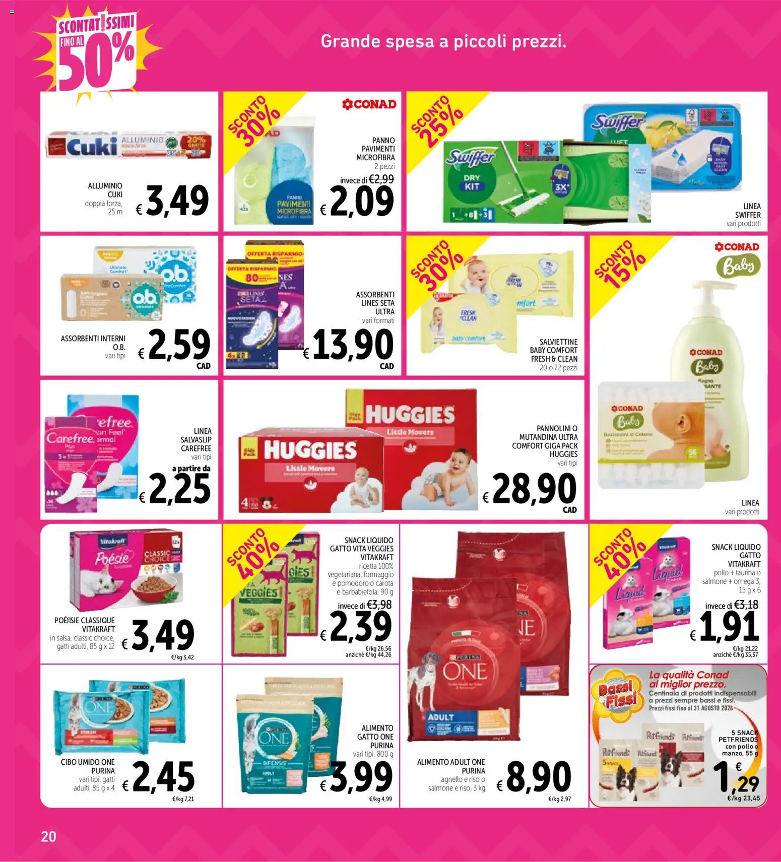 Volantino Spazio Conad del 30/06/2026 | Pagina: 20 | Prodotti: Pannolini, Riso, Carota, Agnello