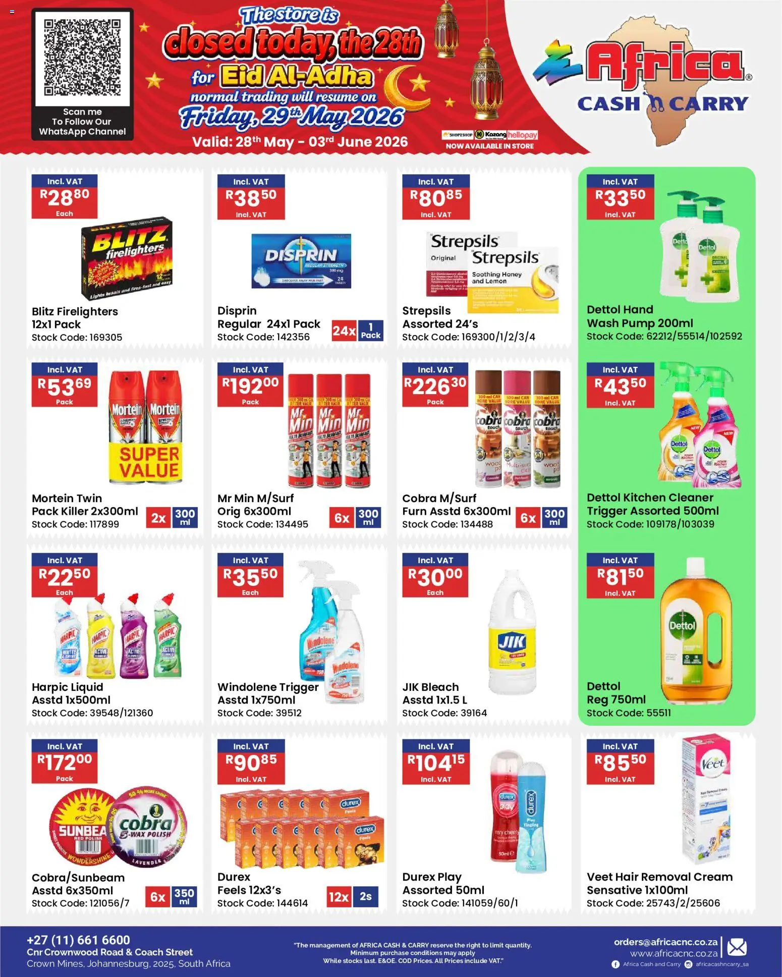 New Africa Cash & Carry catalogue – valid from 28.05.2026 | Page: 66 | Products: Bleach, Valve, Cream, Stock