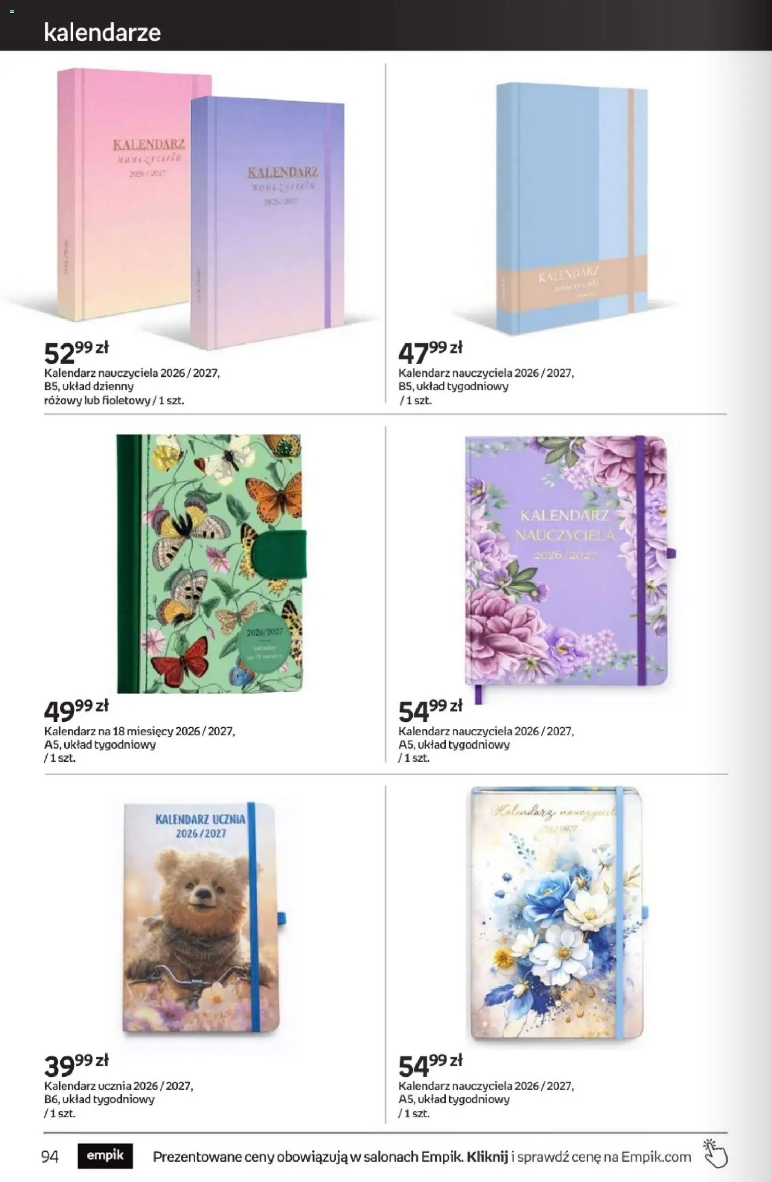 Empik promocje od 29.07.2026 | Strona: 94 | Produkty: Kalendarz