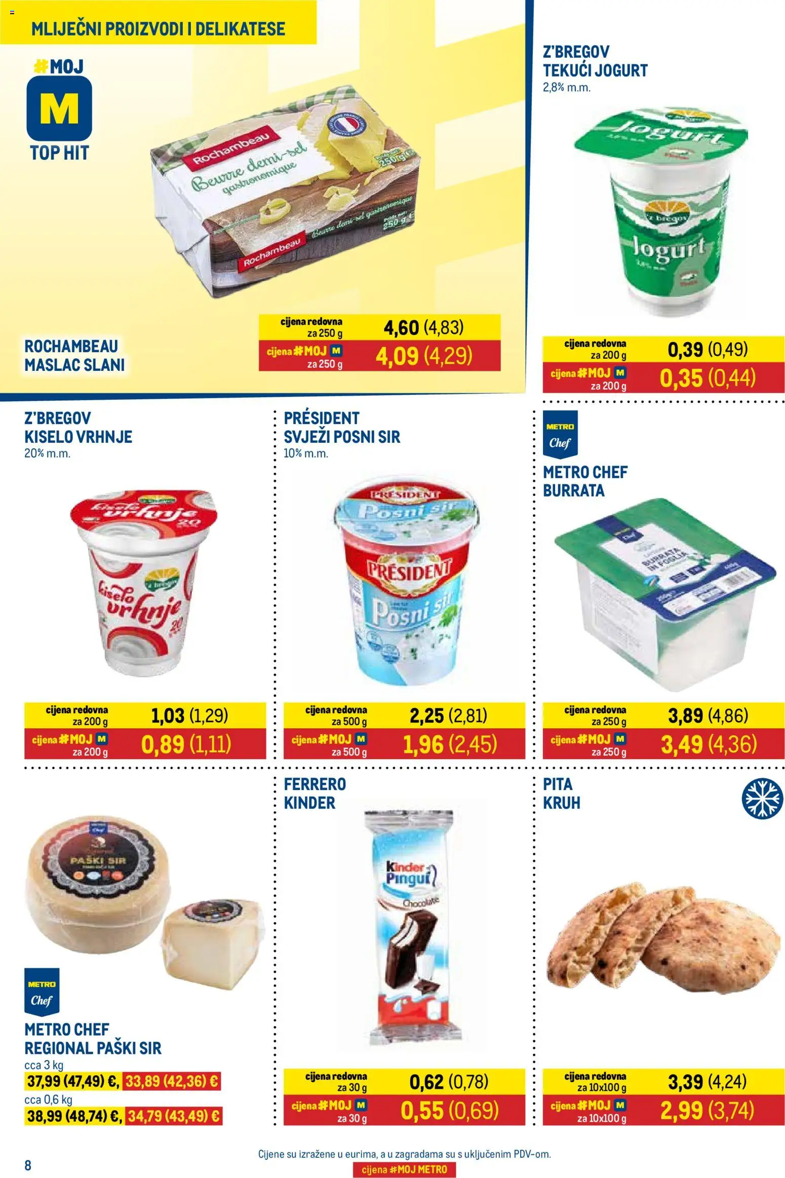 Metro katalog | vrijedi od 01.10.2026 | Stranica: 8 | Proizvodi: Maslac, Sir, Jogurt, Burrata
