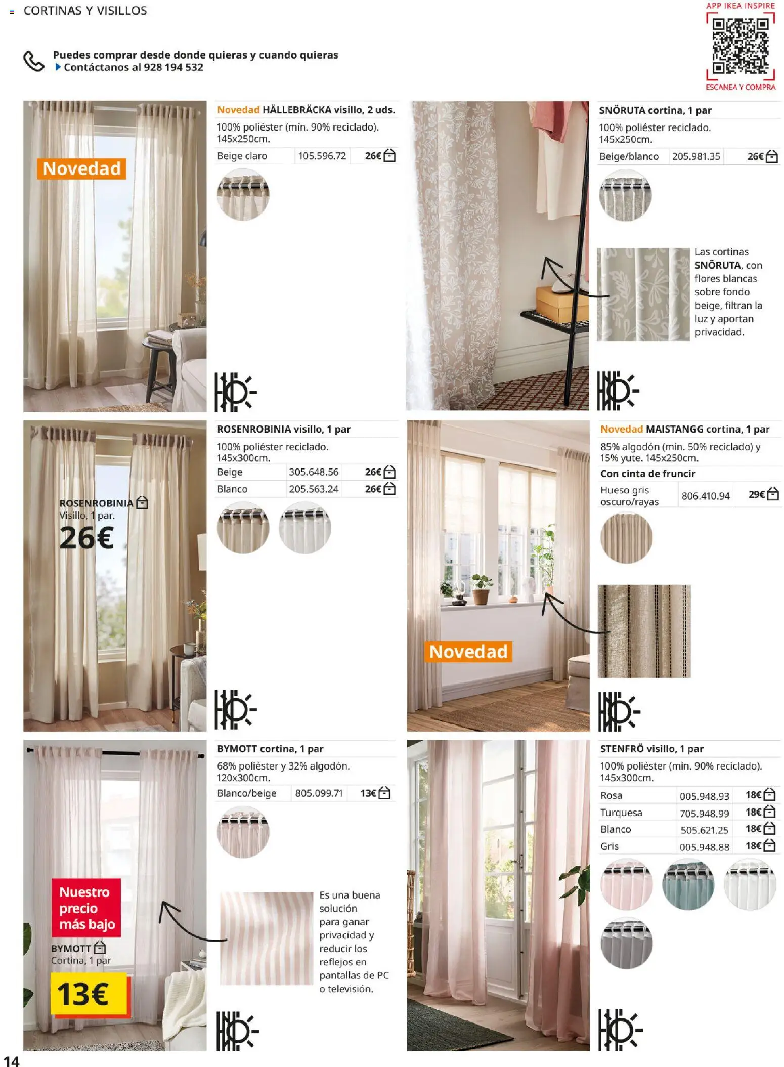 IKEA - Cortinas y estores │ válido desde el 01/09/2026 | Página: 14 | Productos: Flores, PC, Algodón