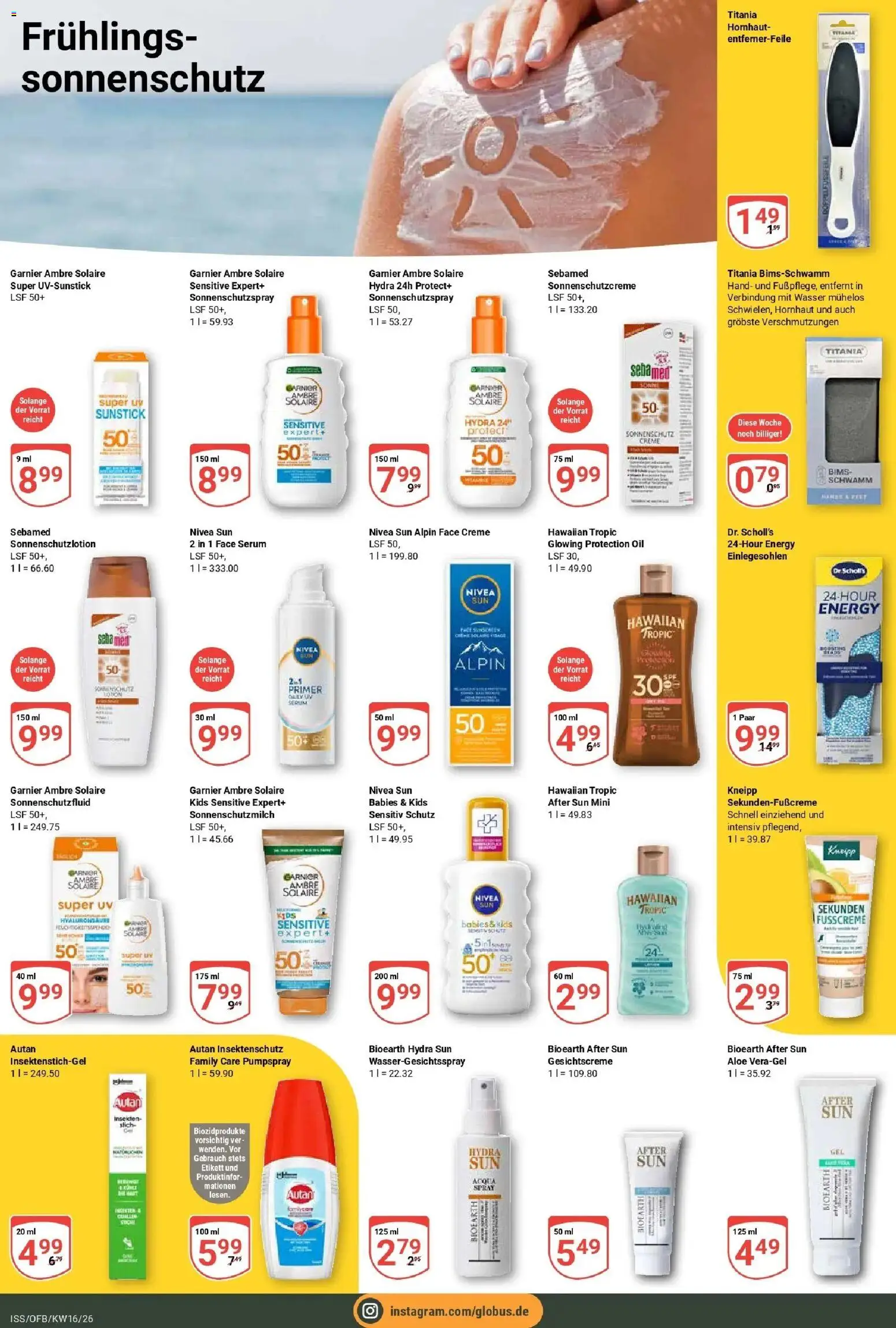 Globus Prospekt Isserstedt	 – gültig ab 12.04.2026 | Seite: 22 | Produkte: Creme, Wasser, After Sun, Primer
