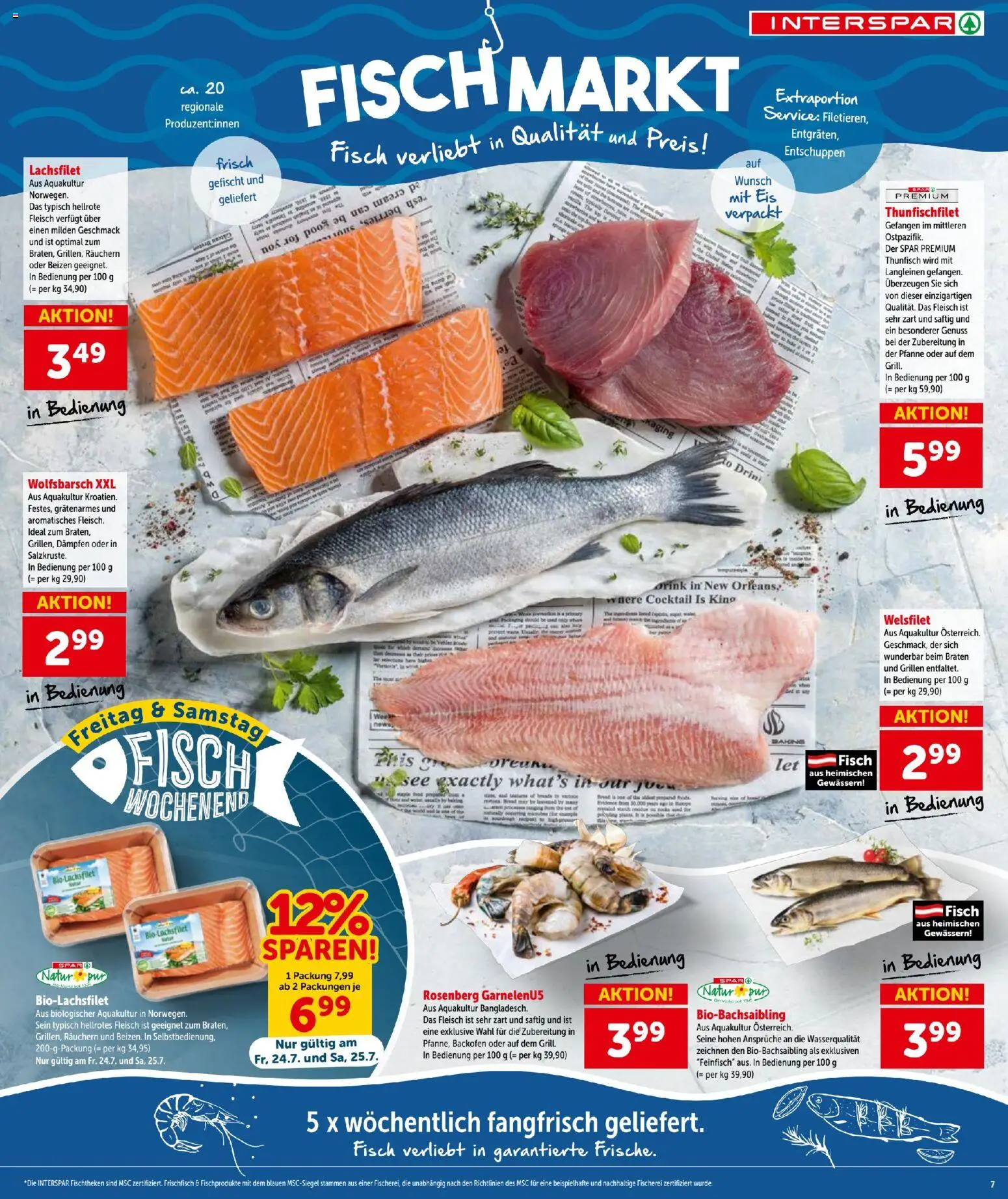 Interspar - Flugblatt gültig ab 23.07.2026 | Seite: 7 | Produkte: Eis, Fisch