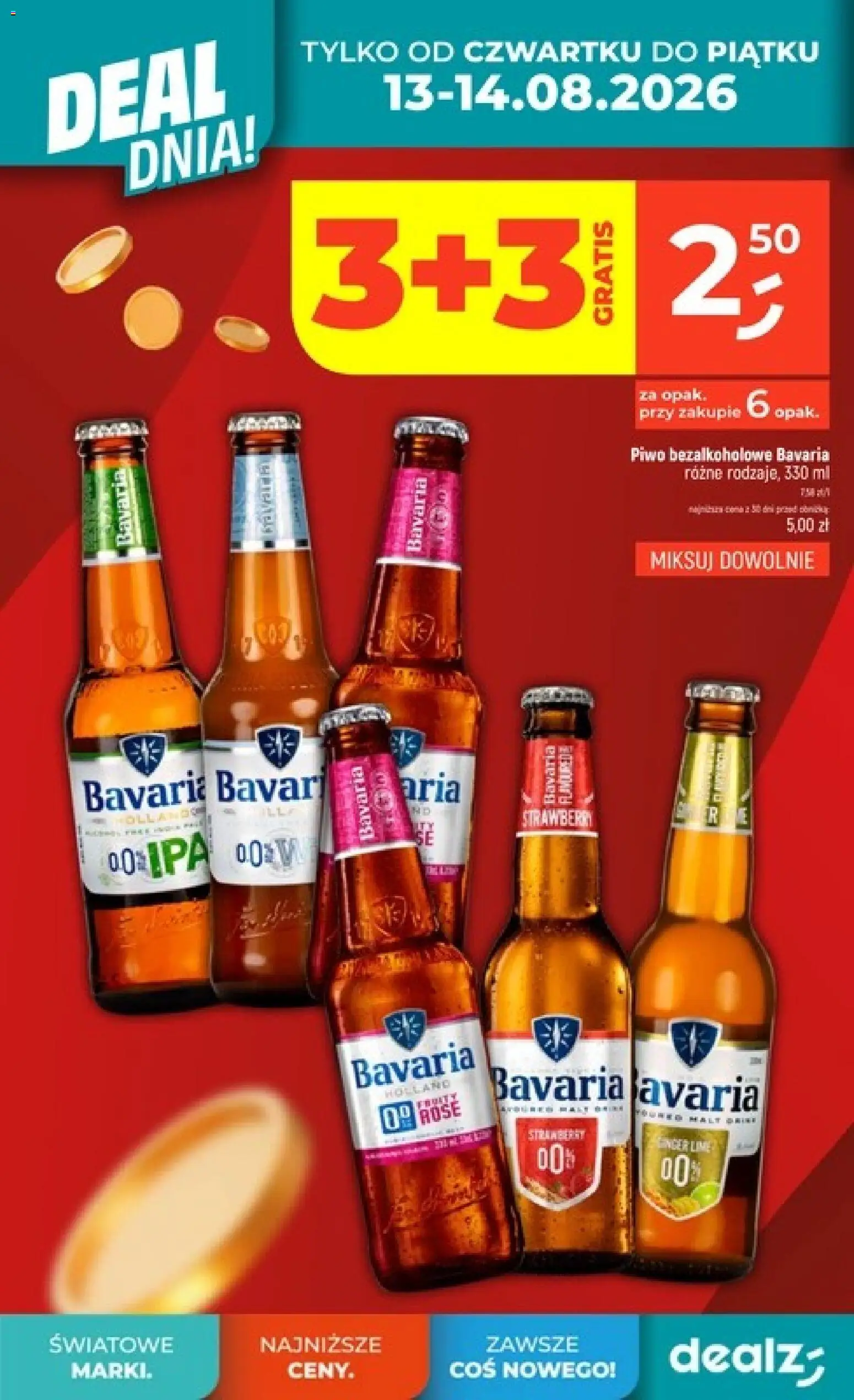 Dealz gazetka od 13.08.2026 | Strona: 4 | Produkty: Piwo bezalkoholowe, Piwo