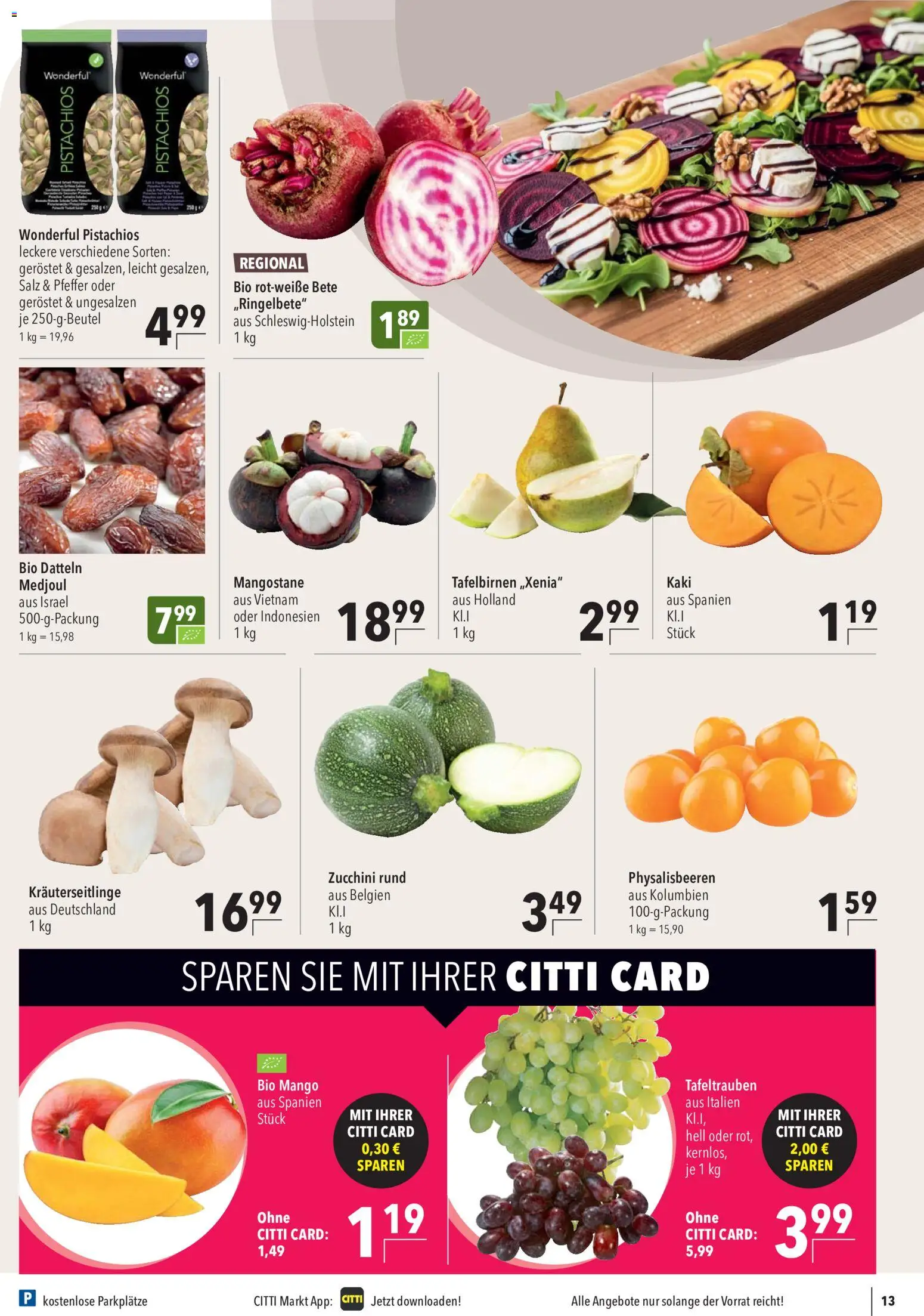 CITTI Markt Prospekt – gültig ab 30.09.2026 | Seite: 13 | Produkte: Pfeffer, Mango, Kaki, Zucchini