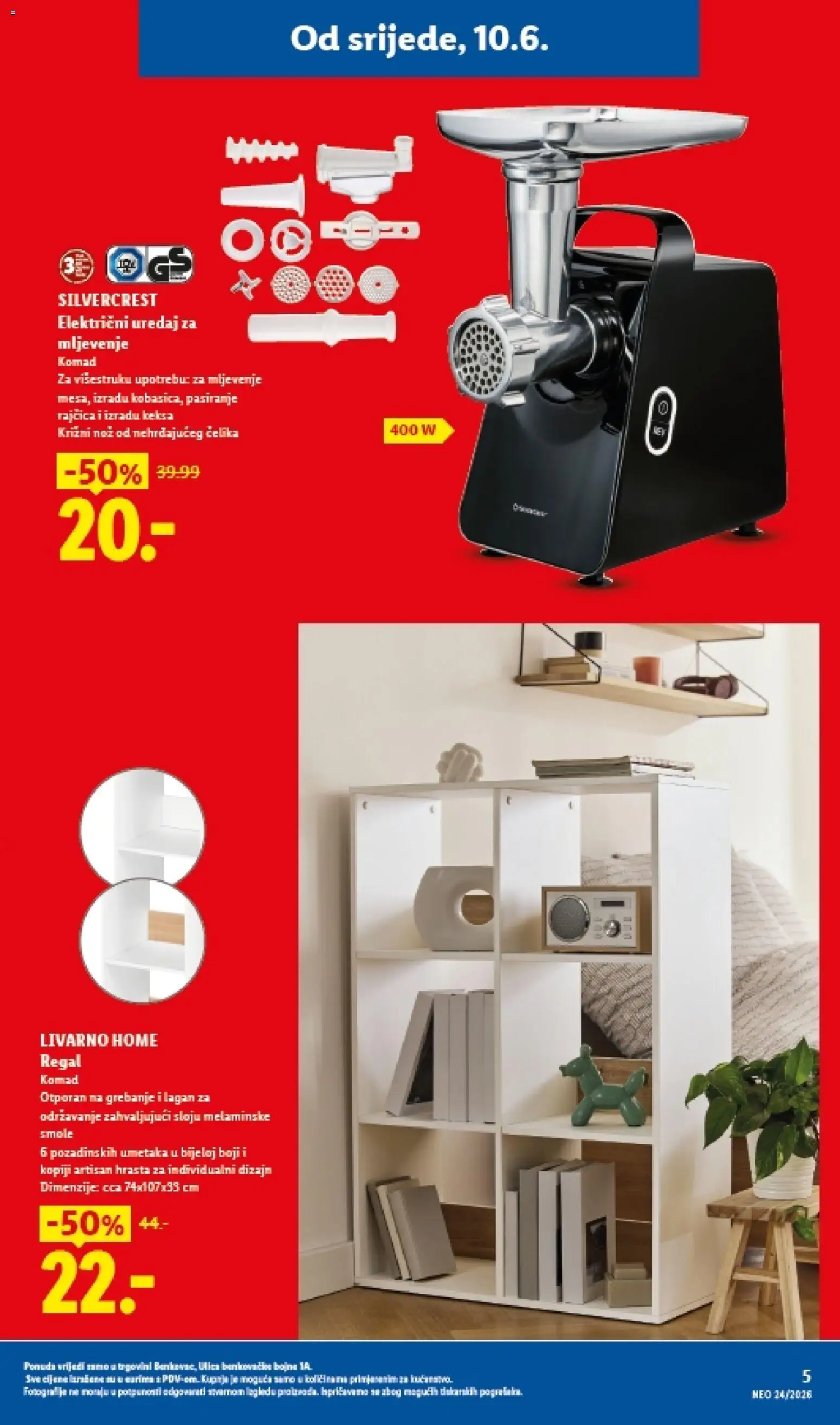 Lidl katalog | vrijedi od 10.06.2026 | Stranica: 5 | Proizvodi: Nož, Regal, Rajčica