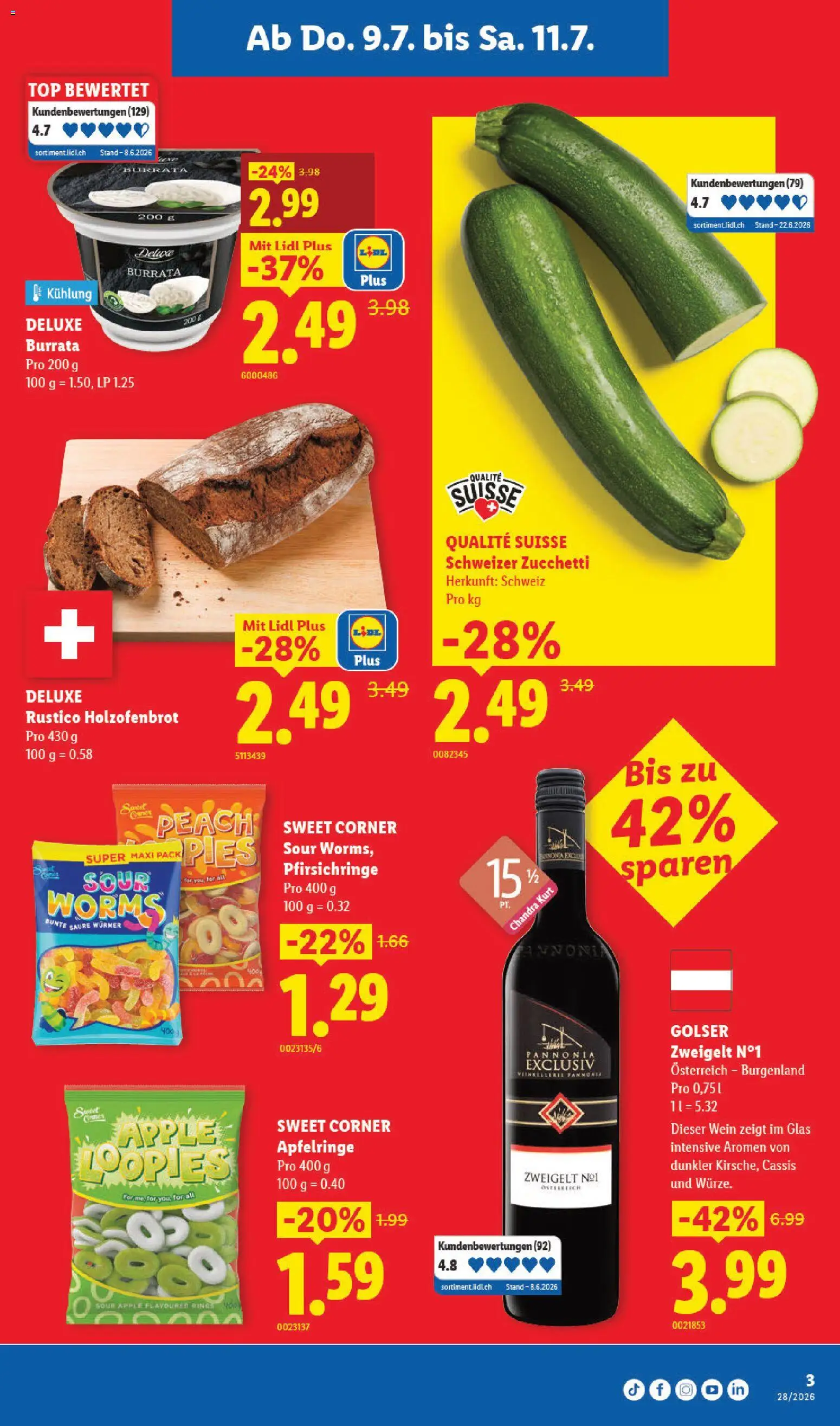 Lidl aktionen – gültig ab 09.07.2026 | Seite: 3 | Produkte: Fennikel, Wein, Top, Apple