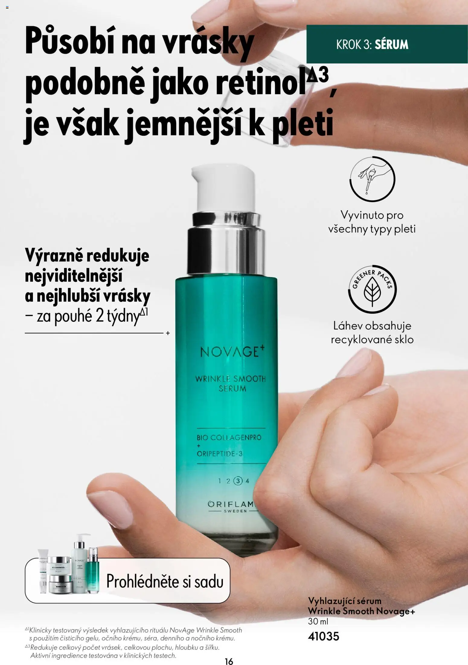 Oriflame katalog Novage+ od 21.07.2026 | Strana: 16 | Produkty: Sérum, Láhev