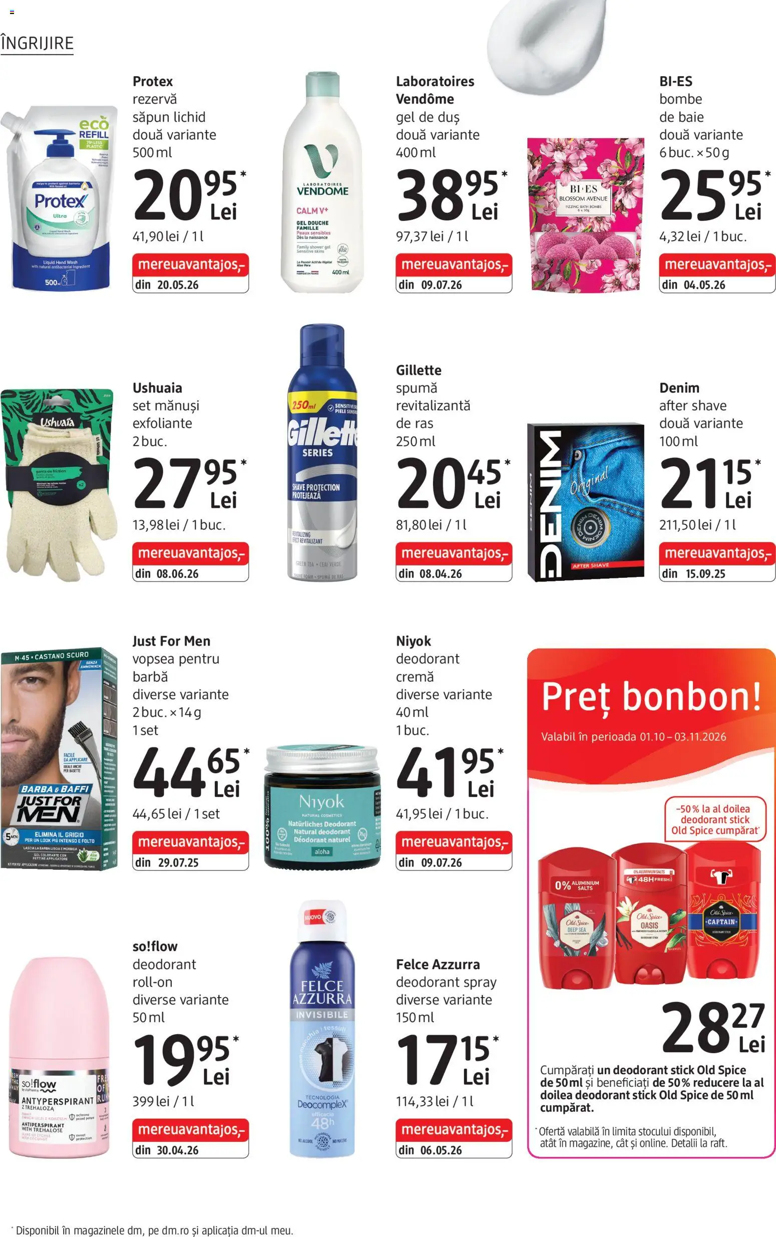 Noul catalog DM drogeriemarkt – valabil de la 01.10.2026 | Pagină: 16 | Produse: Duș, Cremă, Deodorant, Antiperspirant