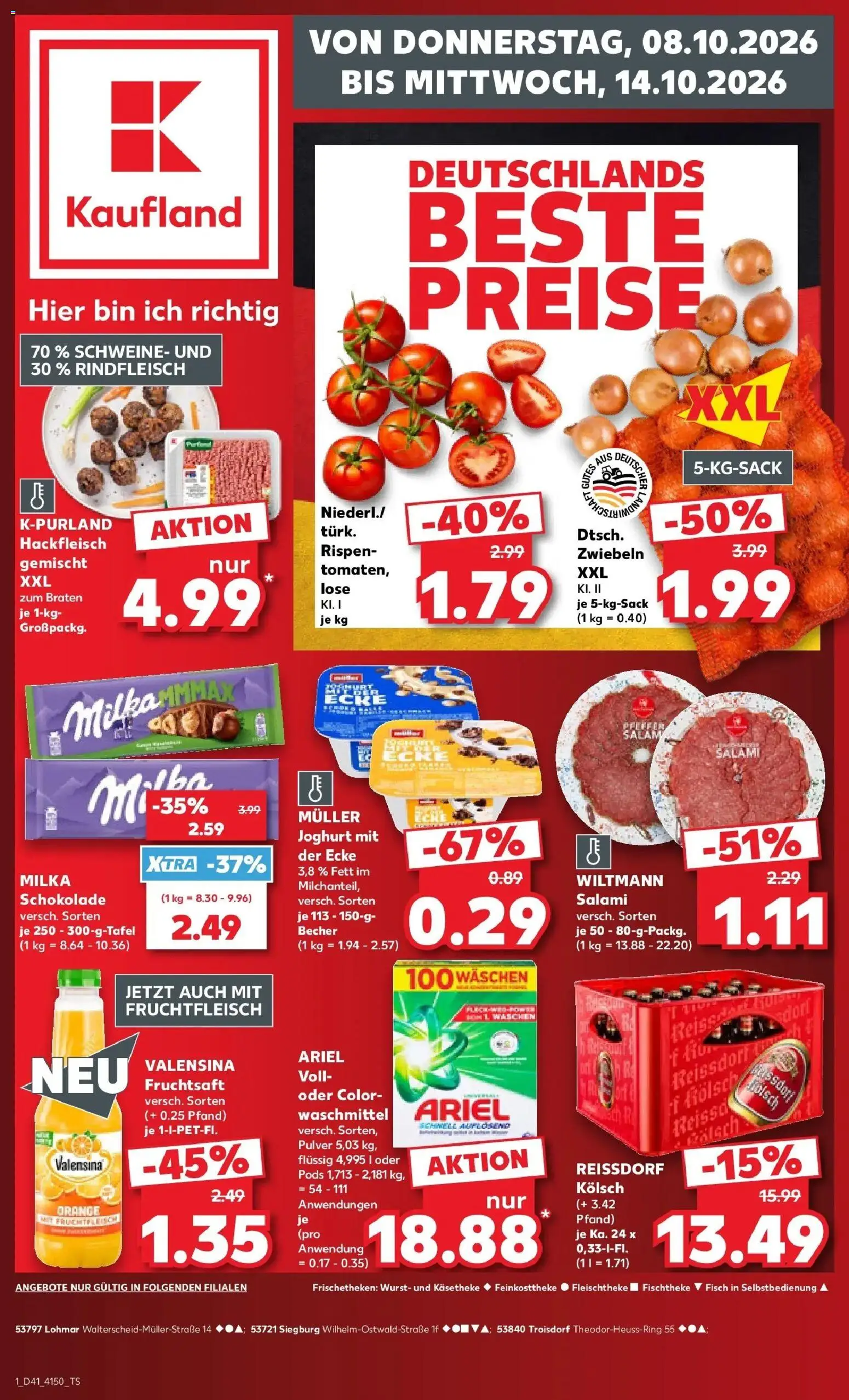 Prospekt Kaufland ab 05.10.2026 » Angebote Online zum Blättern | Seite: 11 | Produkte: Ariel, Milka, Salami, Hackfleisch