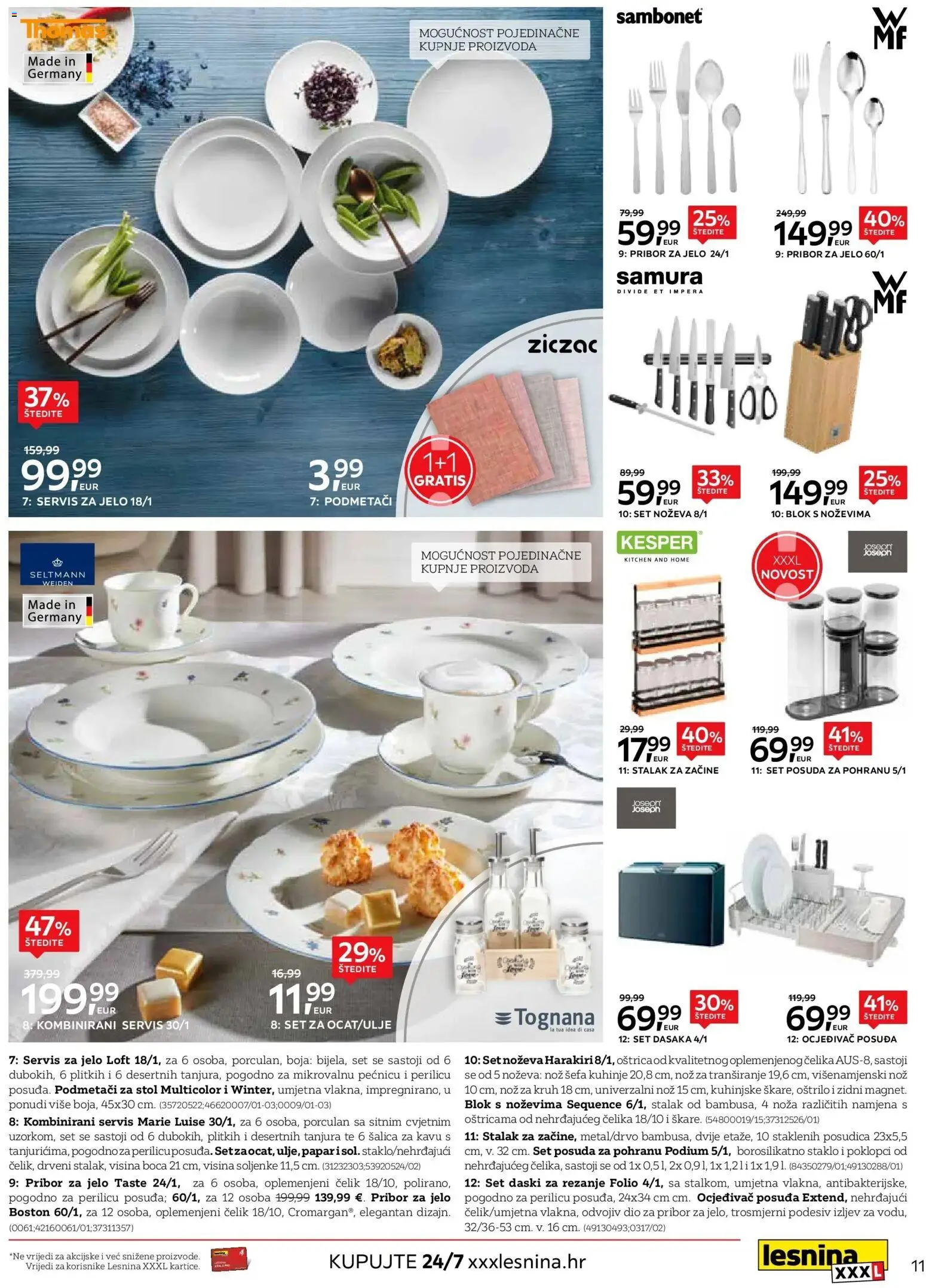Lesnina katalog | vrijedi od 27.04.2026 | Stranica: 11 | Proizvodi: Stol, Kruh, Papar, Pribor za jelo