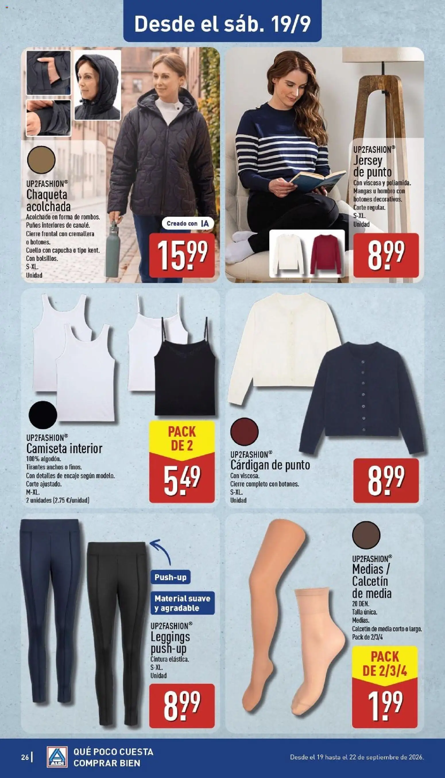Aldi folleto Canarias │ válido desde el 14/09/2026 | Página: 26 | Productos: Chaqueta, Medias, Leggings
