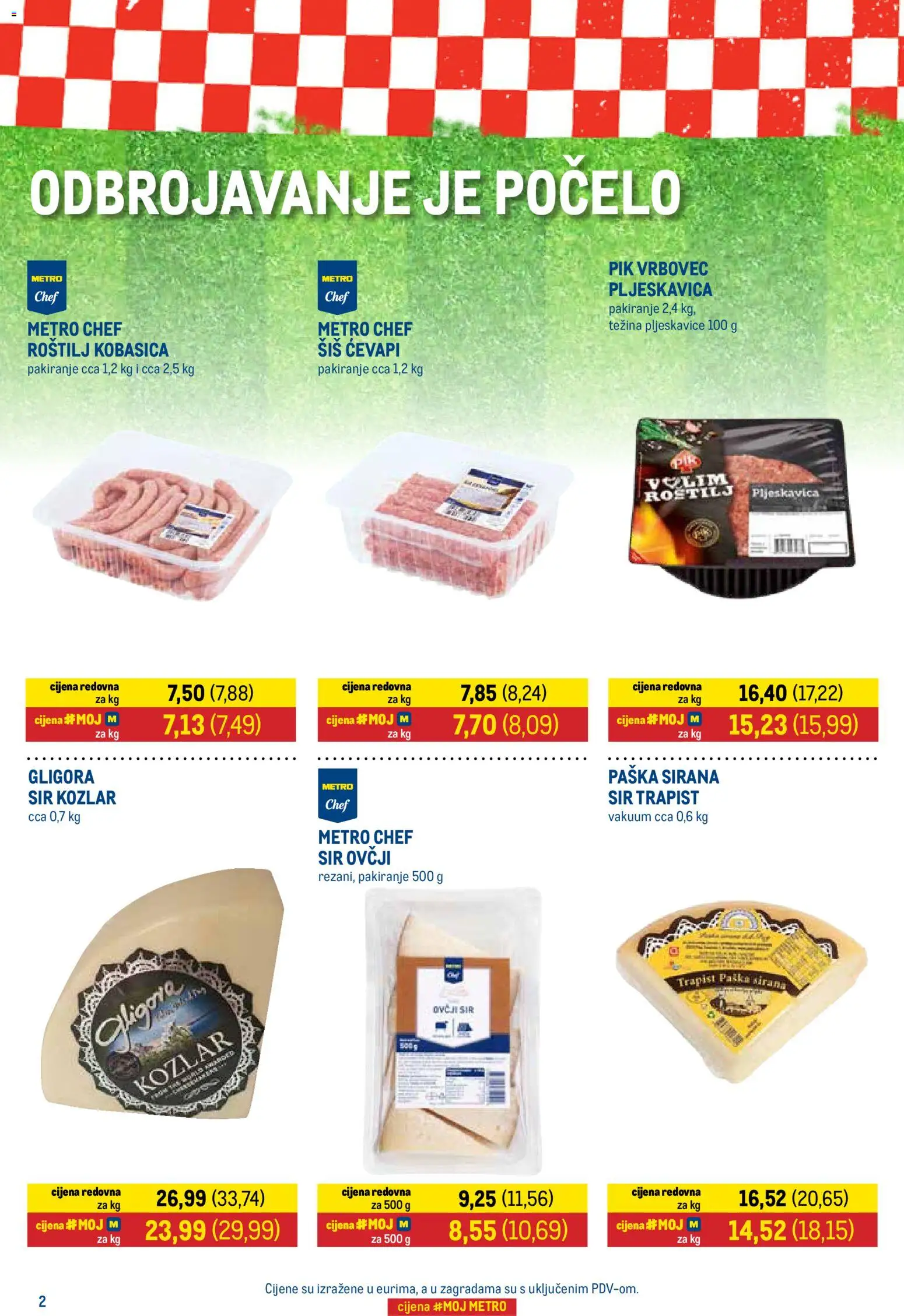 Metro katalog | vrijedi od 16.06.2026 | Stranica: 2 | Proizvodi: Sir, Pljeskavice, Kobasica, Pik Vrbovec