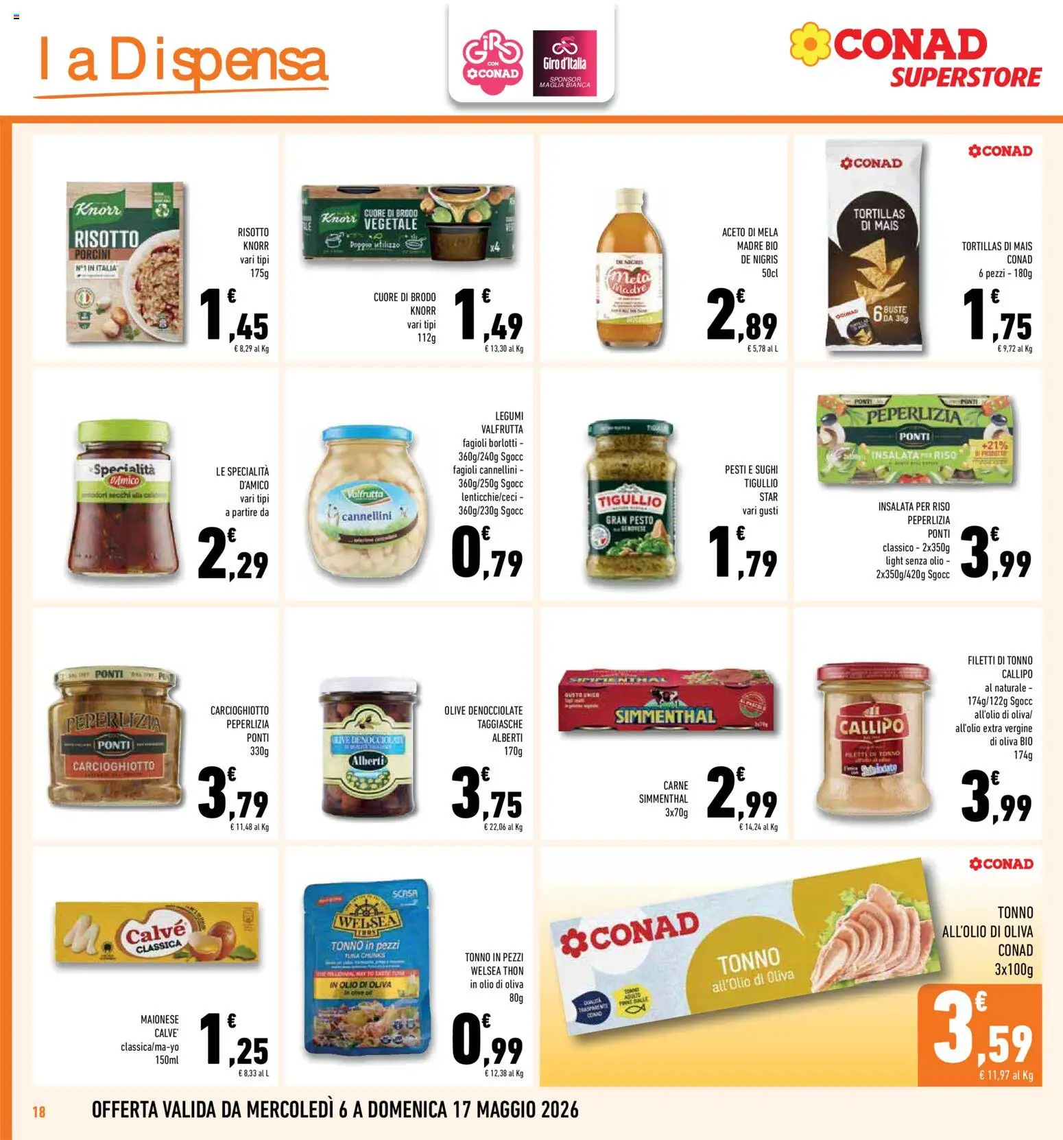 Volantino Conad del 06.05.2026 | Pagina: 18 | Prodotti: Legumi, Pesto, Mais, Olio di Oliva