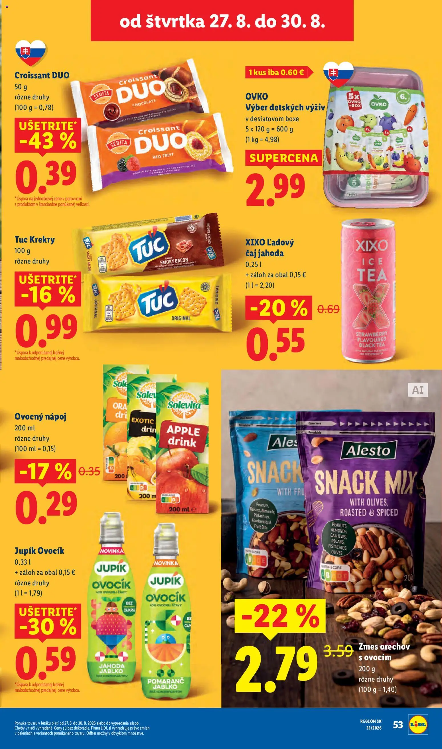 Nové Lidl akcie – leták je platný od 24.08.2026 | Strana: 67 | Produkty: Croissant, Čaj, Apple, Krekry