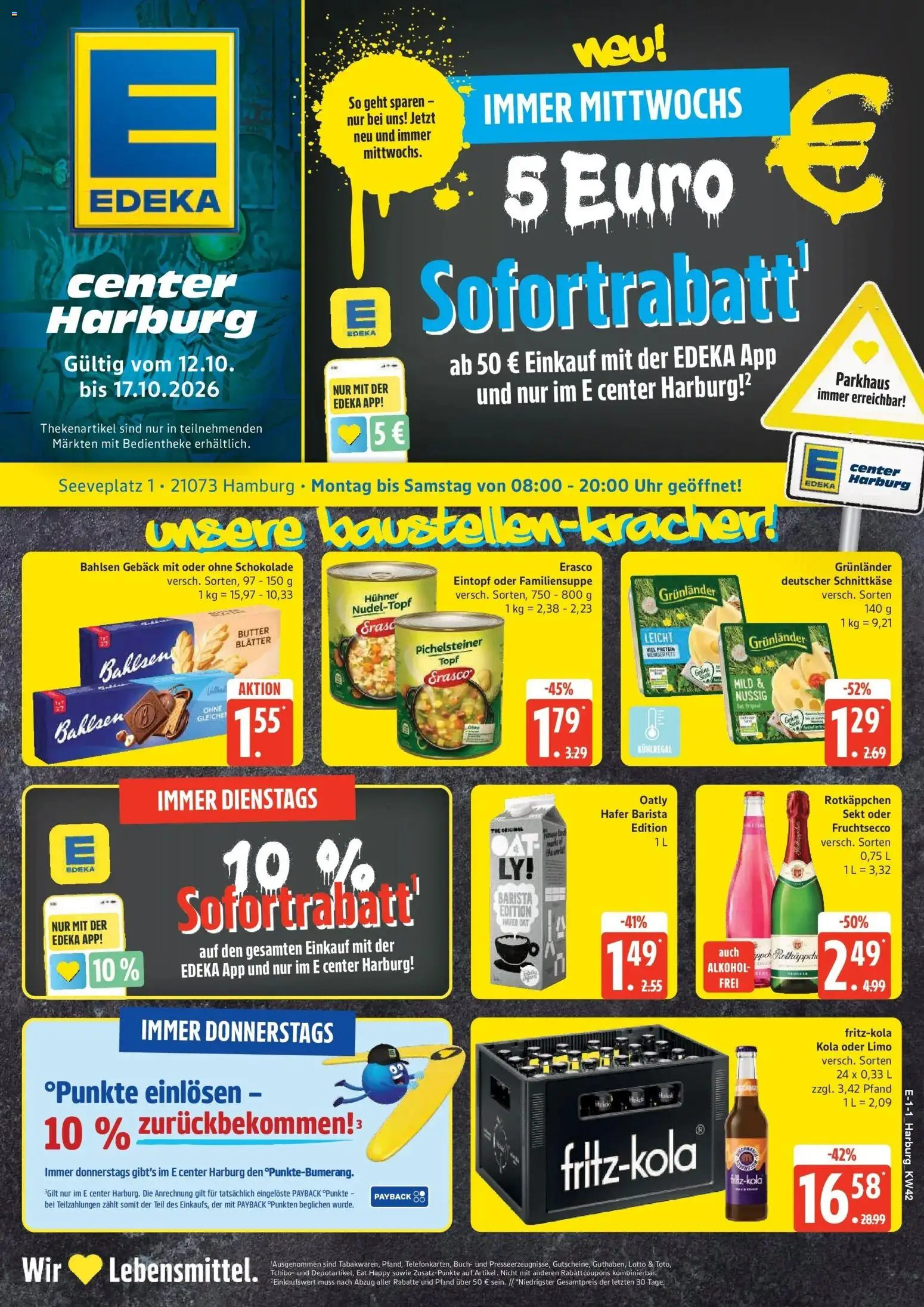 Edeka Prospekt Hamburg (ab 12.10.2026) » Angebote Online | Seite: 1 | Produkte: Schokolade, Grunlander, Erasco, Uhr