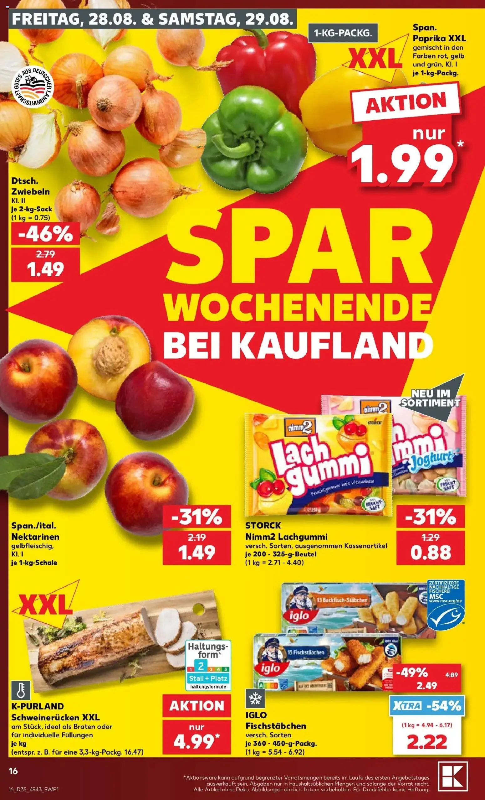 Prospekt Kaufland ab 24.08.2026 » Angebote Online zum Blättern | Seite: 27 | Produkte: Nektarinen, Joghurt, Paprika, Schweinerucken