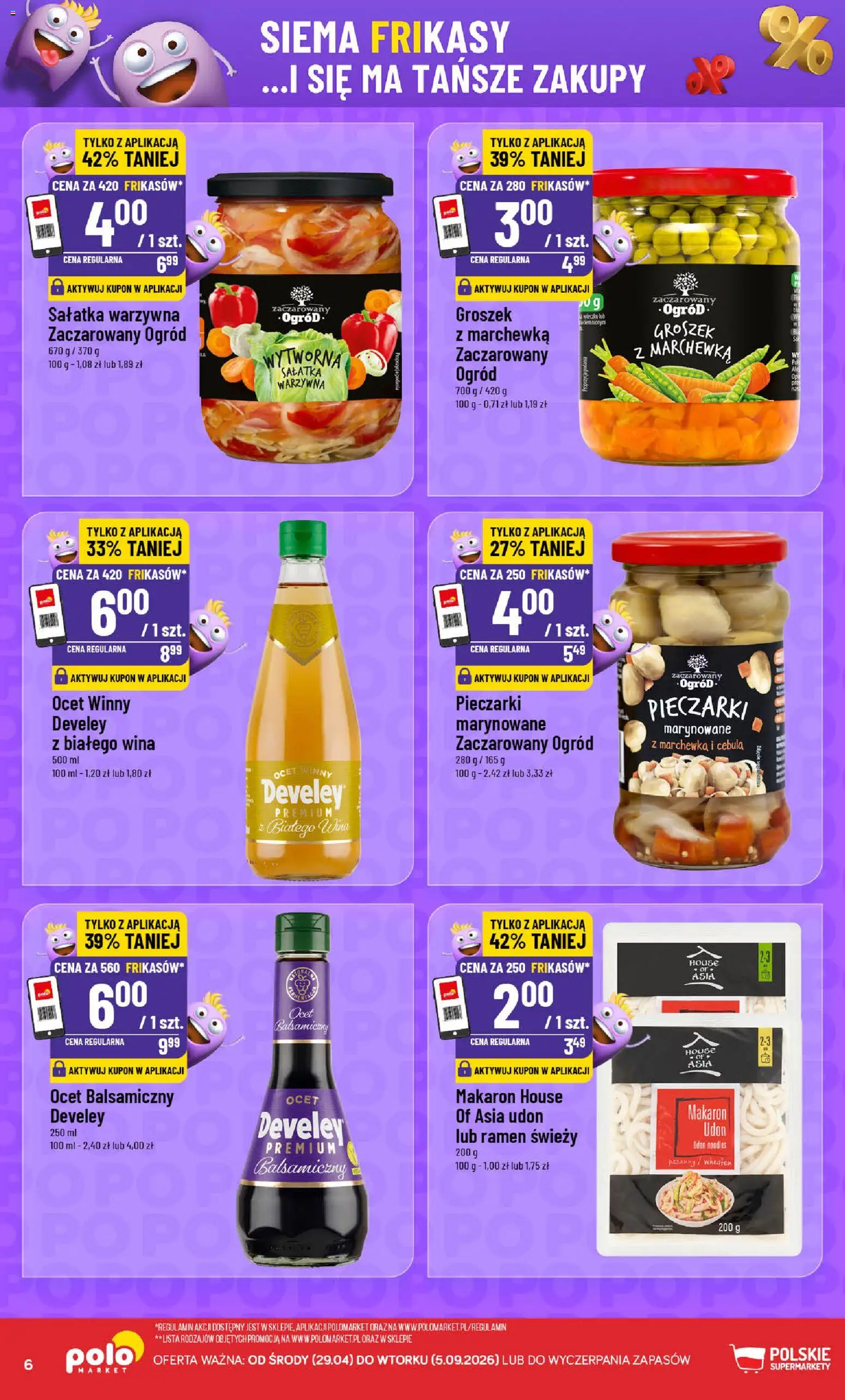 POLOmarket gazetka - Frikasowe Hity od 10.06.2026 | Strona: 6 | Produkty: Ocet, Pieczarki, Marchewka, Sałatka