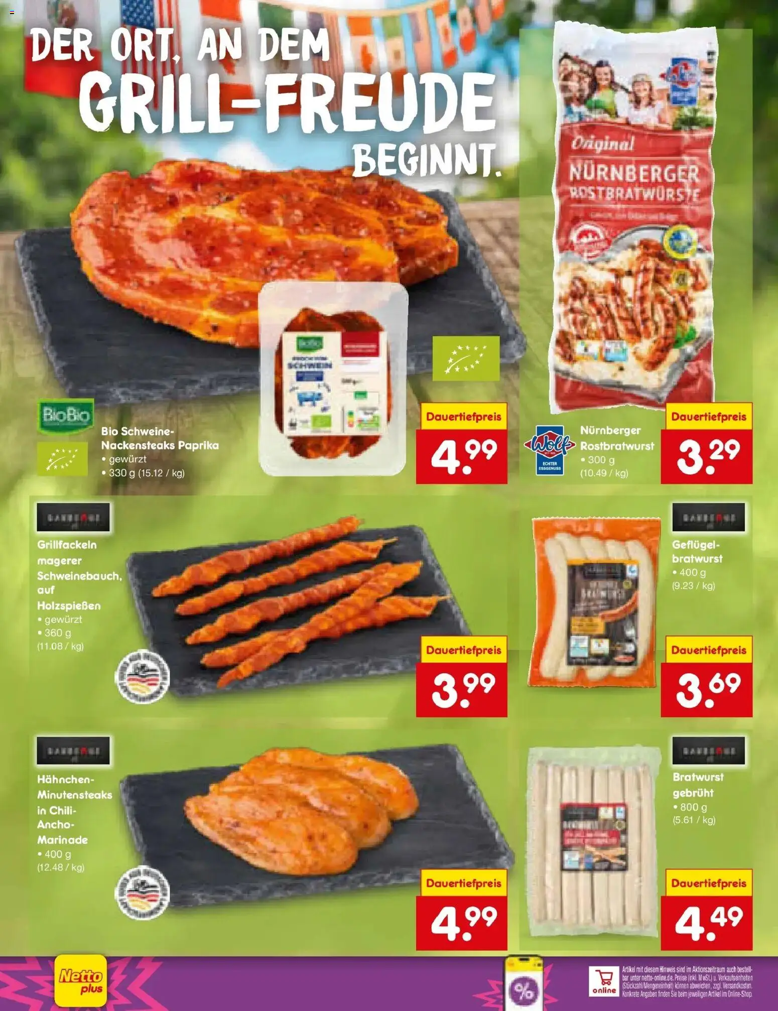 Netto Marken-Discount Prospekt Hannover – gültig ab 08.06.2026 | Seite: 15 | Produkte: Nackensteaks, Bratwurst, Paprika, Chili