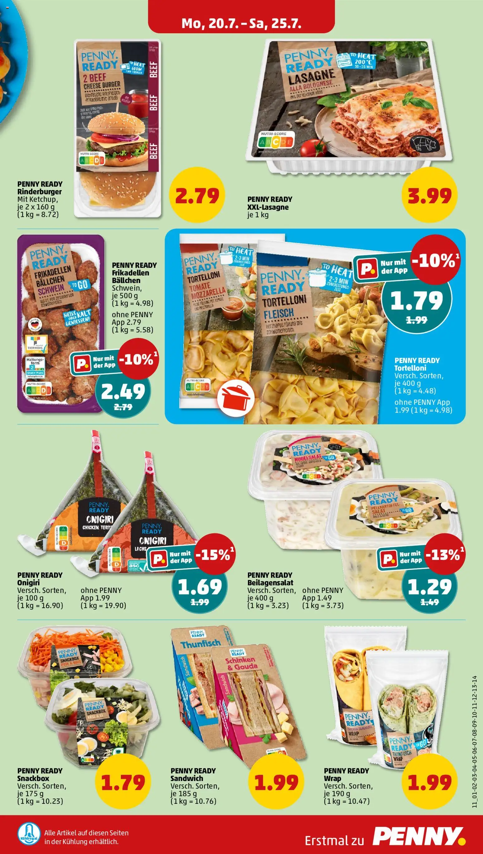 Penny Prospekt – gültig ab 20.07.2026 | Seite: 13 | Produkte: Mais, Gouda, Pasta, Rindfleisch