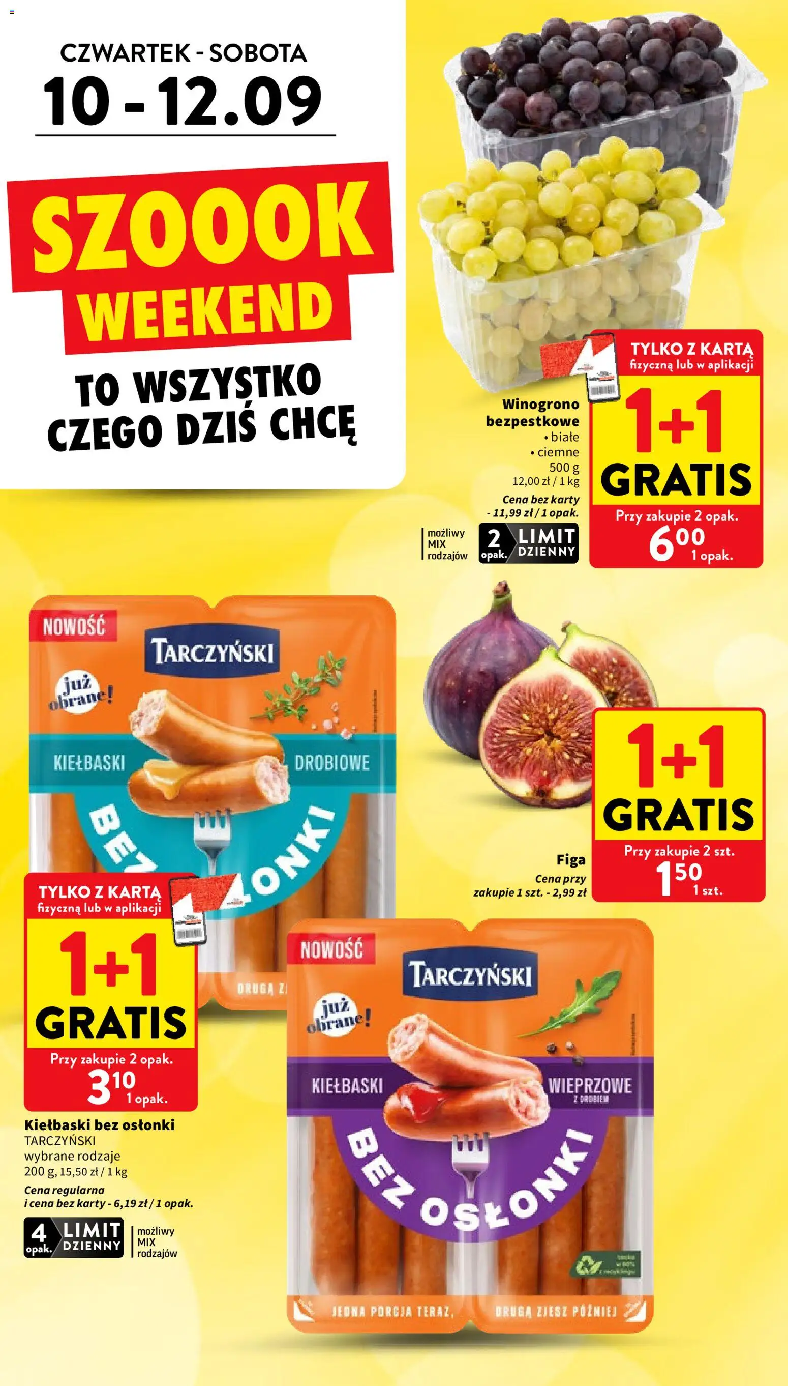 Intermarche gazetka od 10.09.2026 | Strona: 2 | Produkty: Karta, Winogrono, Kiełbaski