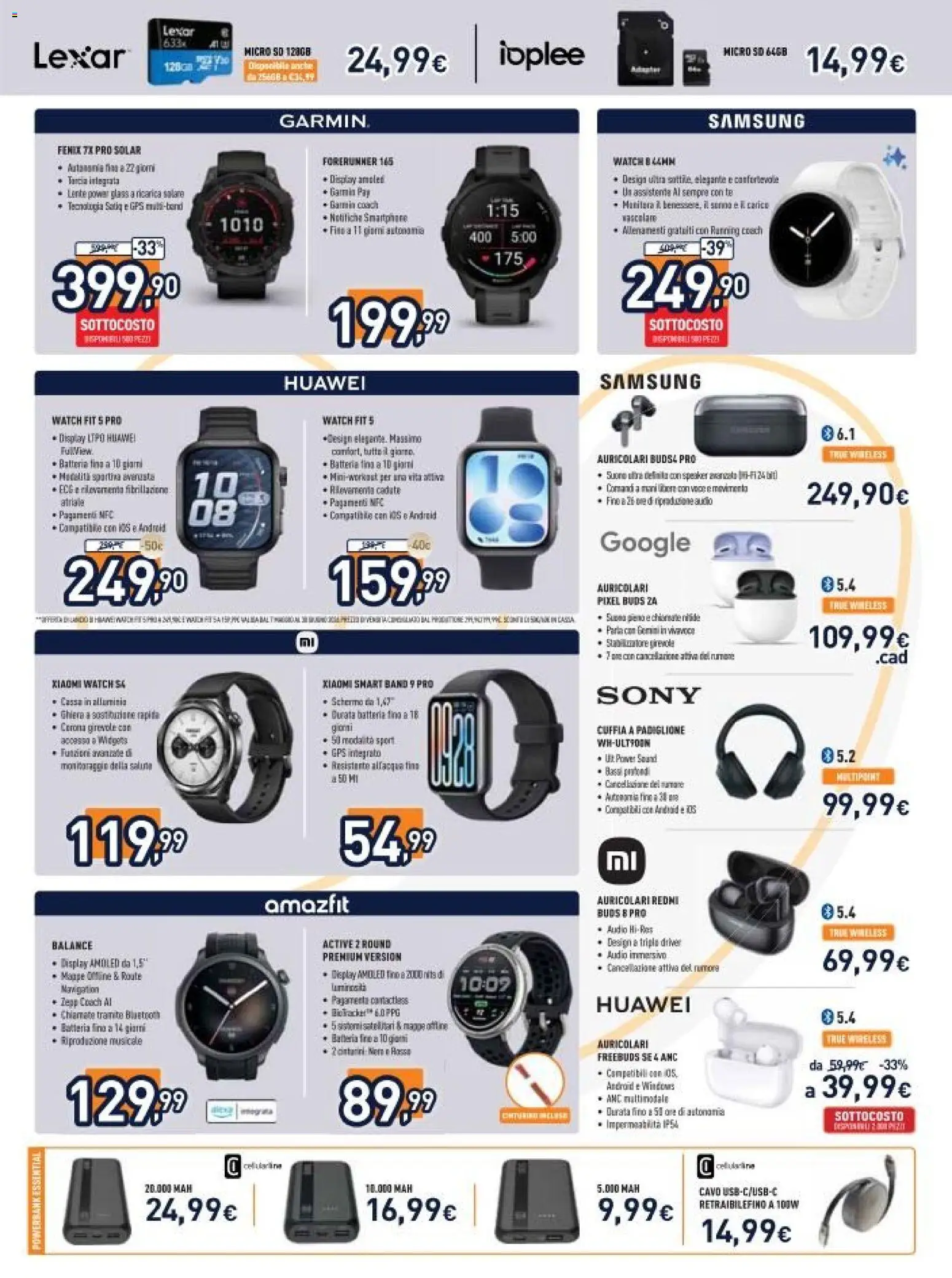 Volantino Unieuro del 22.05.2026 | Pagina: 12 | Prodotti: Auricolari, Huawei, Smartphone, Speaker