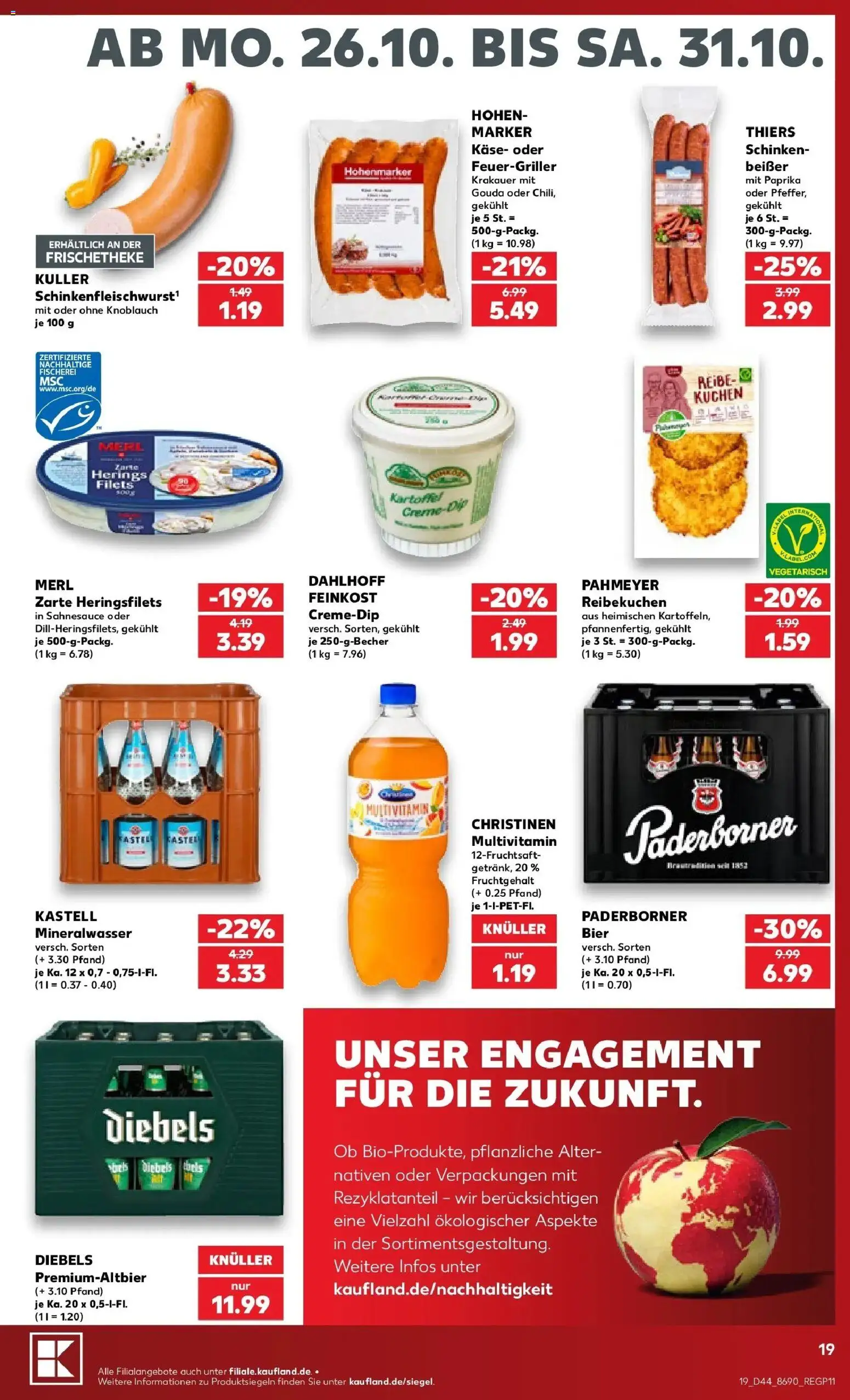 Prospekt Kaufland ab 26.10.2026 » Angebote Online zum Blättern | Seite: 23 | Produkte: Bier, Paprika, Diebels, Kuchen