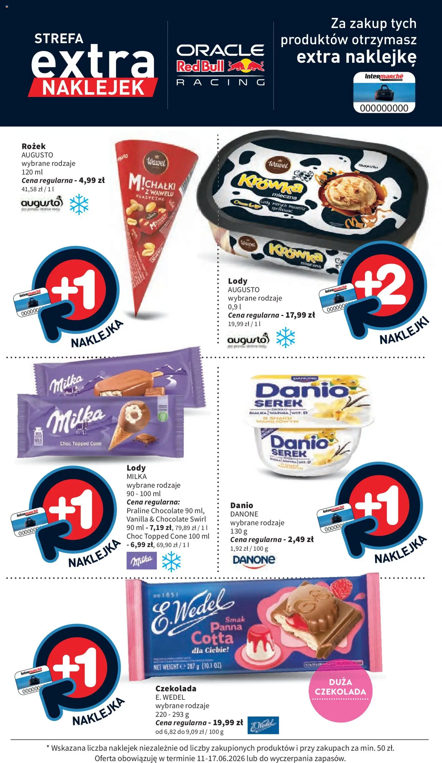 Intermarche gazetka od 11.06.2026 | Strona: 21 | Produkty: Serek, Red bull, Czekolada, Lody