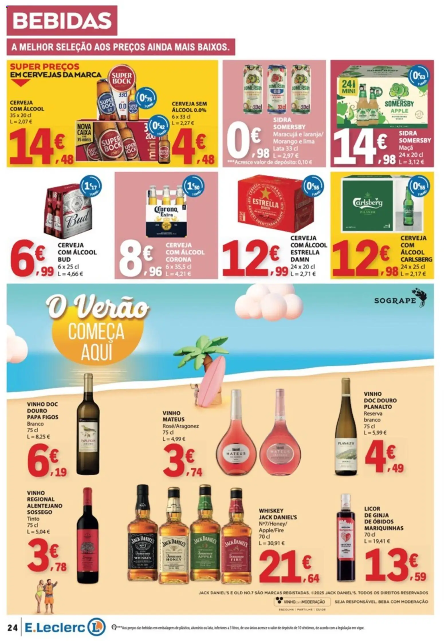 E.Leclerc folheto │ válido de 13/08/2026 | Página: 24 | Produtos: Bebidas, Caixa, Vinho, Lima