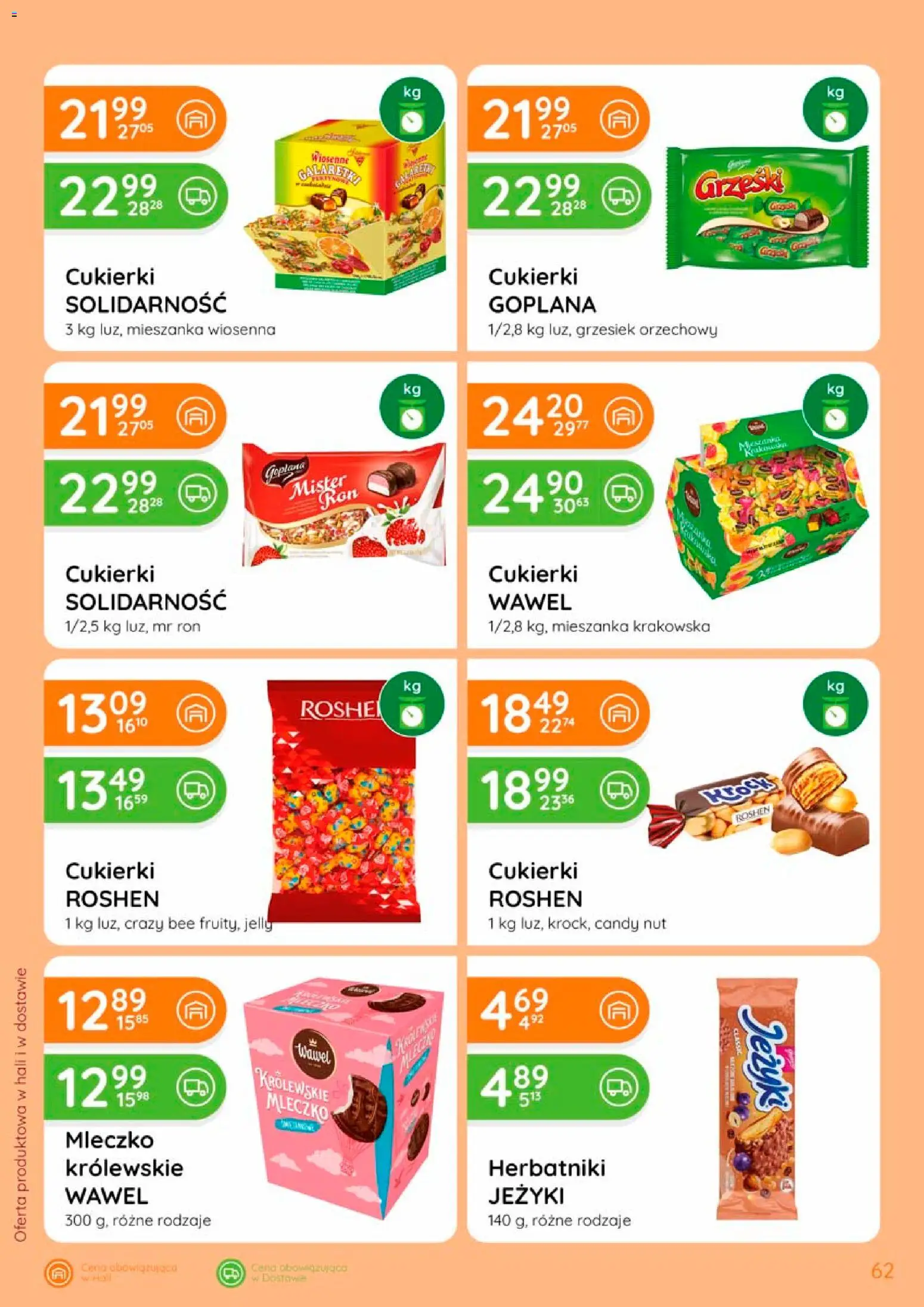 Eurocash gazetka od 17.09.2026 | Strona: 62 | Produkty: Cukierki roshen, Galaretki, Mieszanka wiosenna, Cukierki