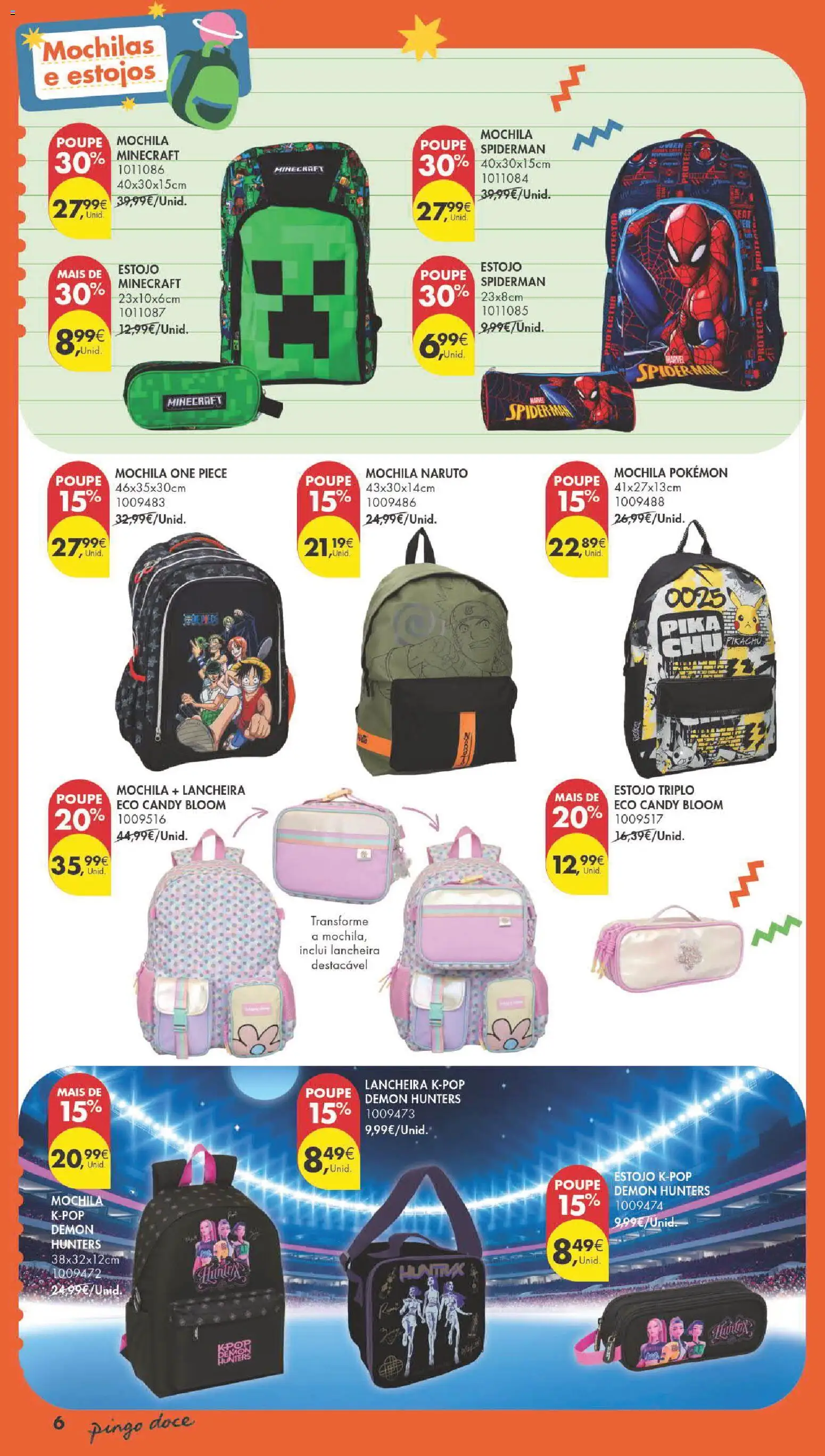 Pingo Doce Regresso às Aulas 2026 Hipers │ válido de 04/08/2026 | Página: 6 | Produtos: Mochila, Mochilas