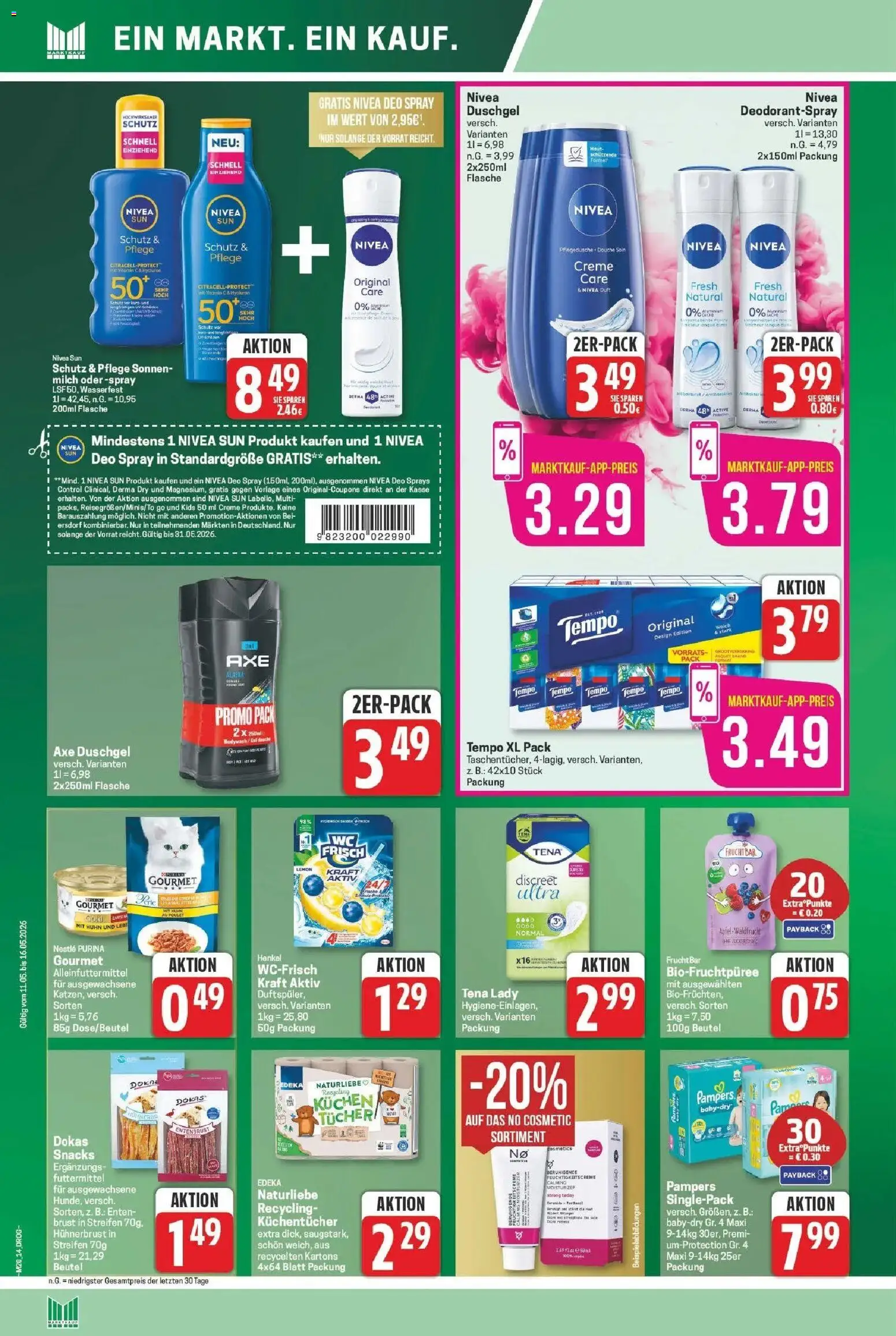 Marktkauf Prospekt Meppen	 – gültig ab 11.05.2026 | Seite: 16 | Produkte: Pampers, Duschgel, Axe, Kuchen