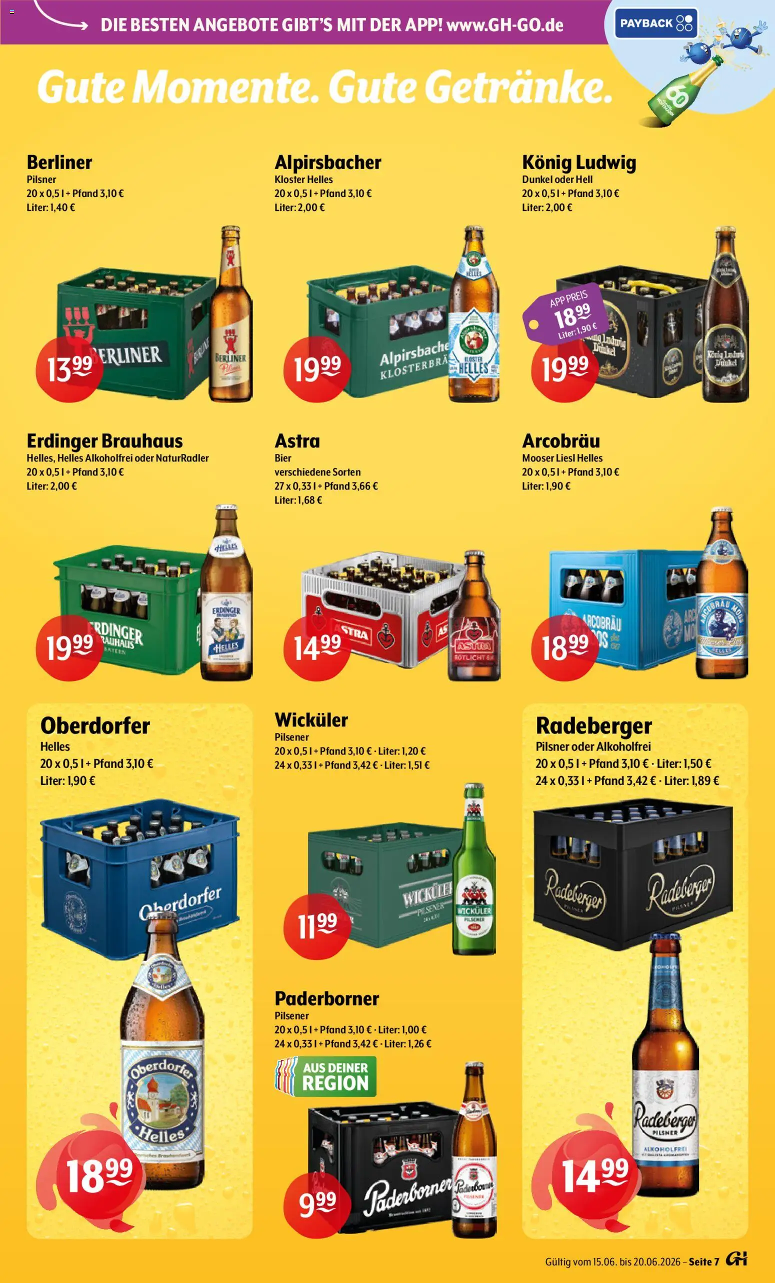Getränke Hoffmann - Nordrhein - Westfalen – gültig ab 15.06.2026 | Seite: 7 | Produkte: Erdinger, Bier, Astra, Radeberger pilsner