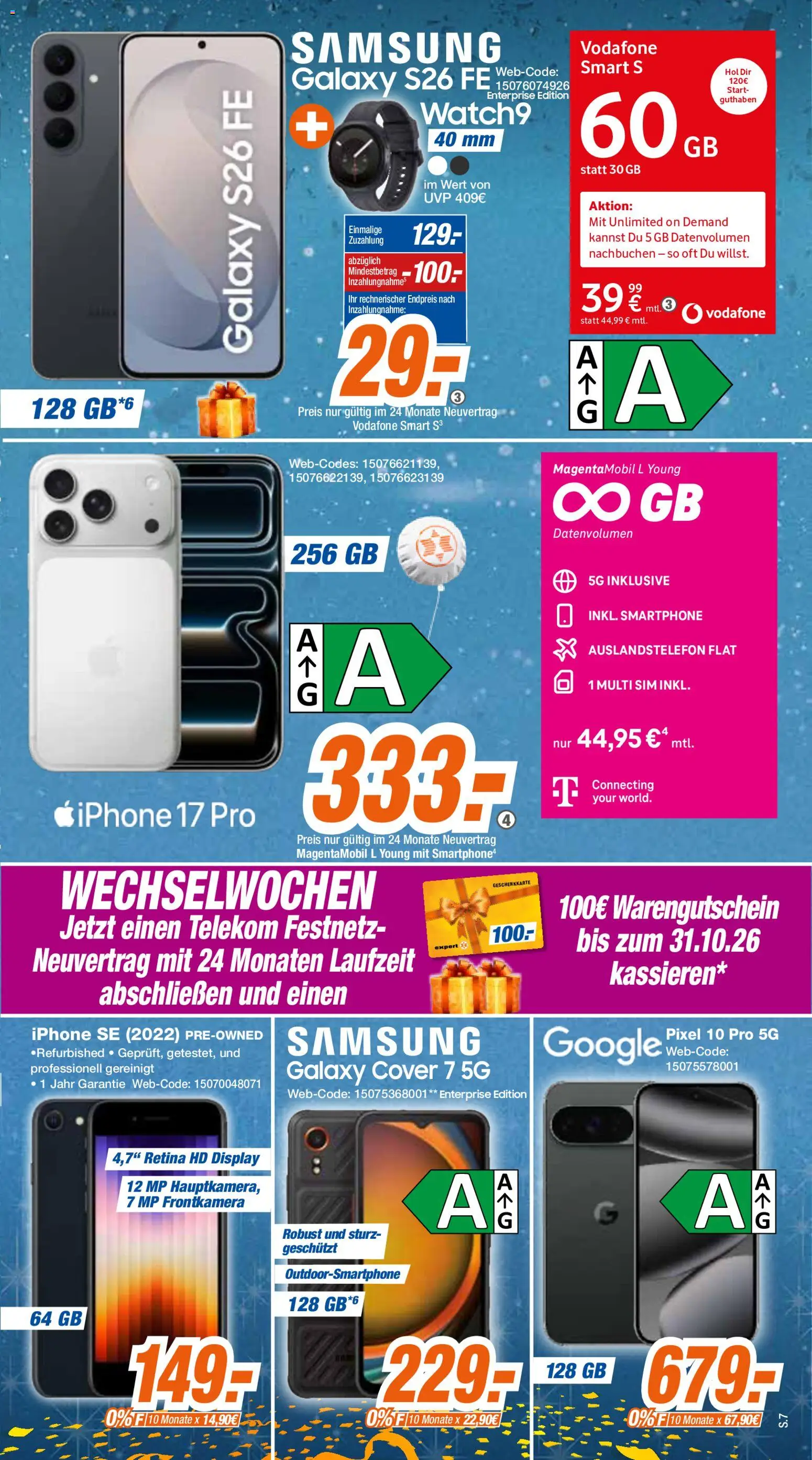 Expert Prospekt Giessen – gültig ab 12.10.2026 | Seite: 7 | Produkte: Samsung, Iphone, Smartphone