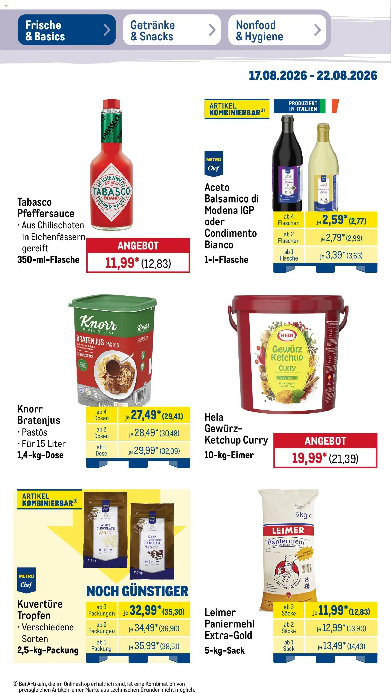 Metro Prospekt – gültig ab 17.08.2026 | Seite: 18 | Produkte: Balsamico, Knorr, Paprika, Ketchup