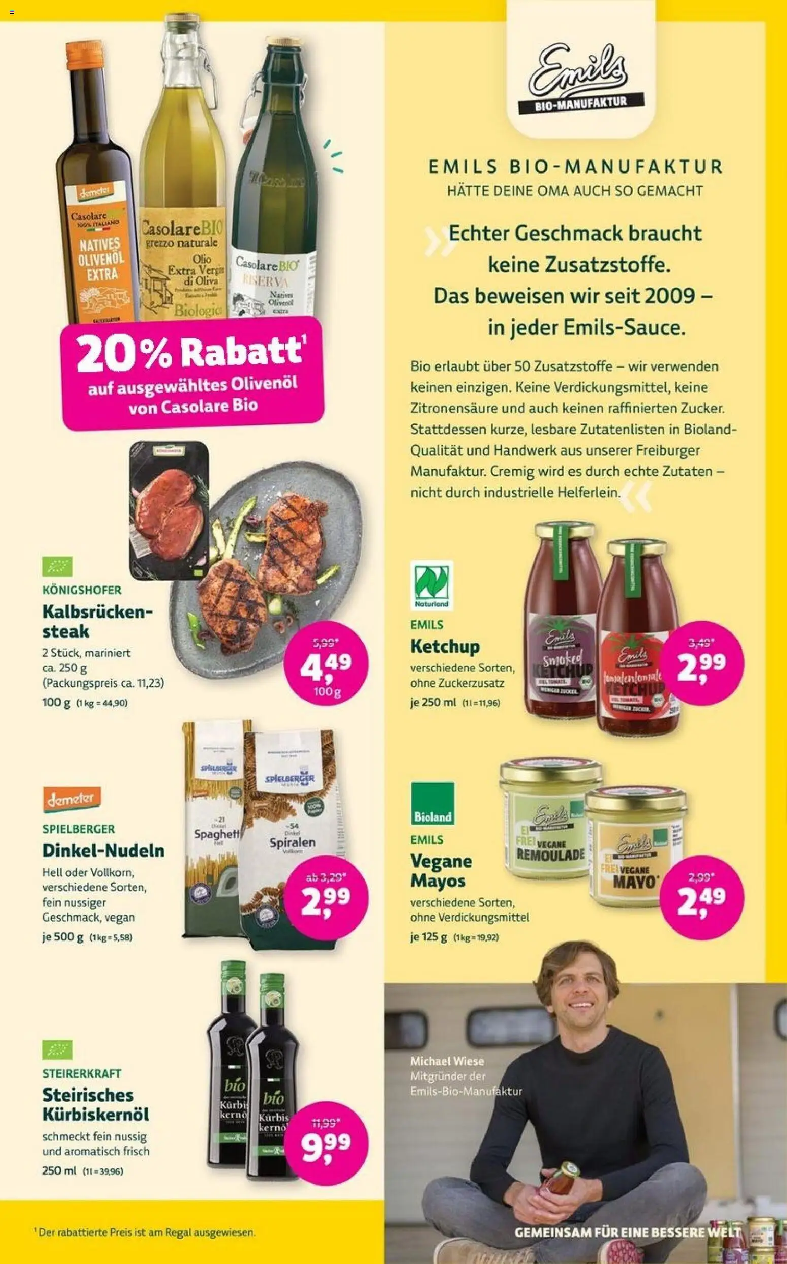 BioMarkt Prospekt – gültig ab 29.07.2026 | Seite: 9 | Produkte: Kürbiskernöl, Kürbis, Steak, Ketchup