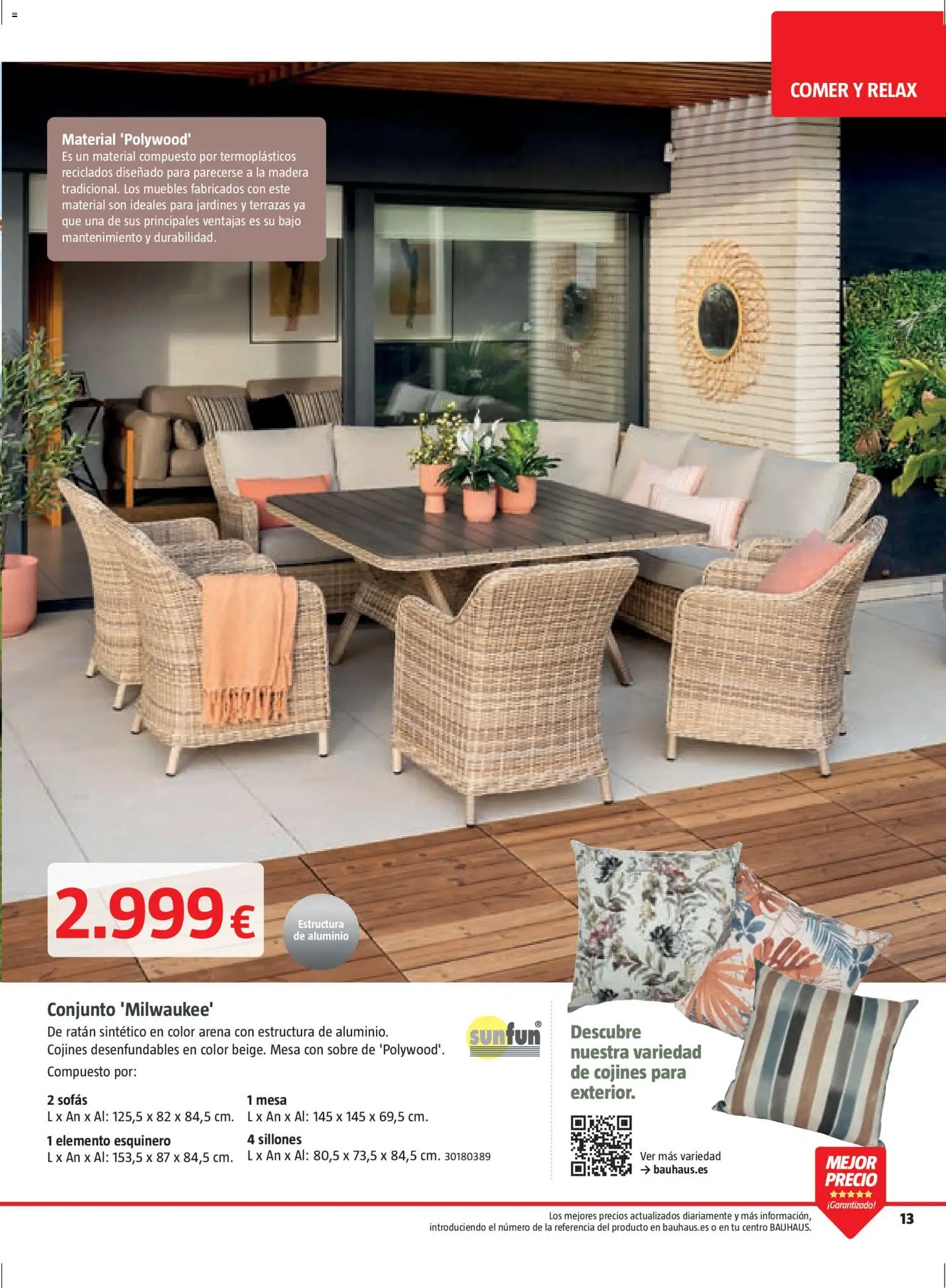 Bauhaus Verano │ válido desde el 16.03.2026 | Página: 13 | Productos: Muebles, Mesa