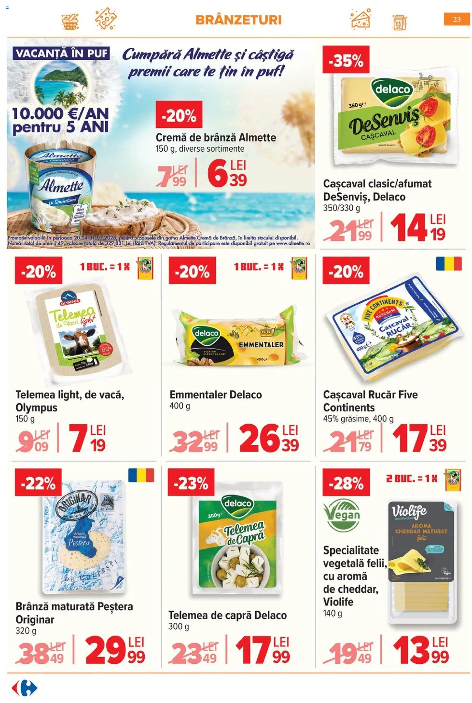 Noul catalog Carrefour – valabil de la 06.05.2026 | Pagină: 26 | Produse: Light Kedi Konservesi, Cașcaval, Brânză, Cremă